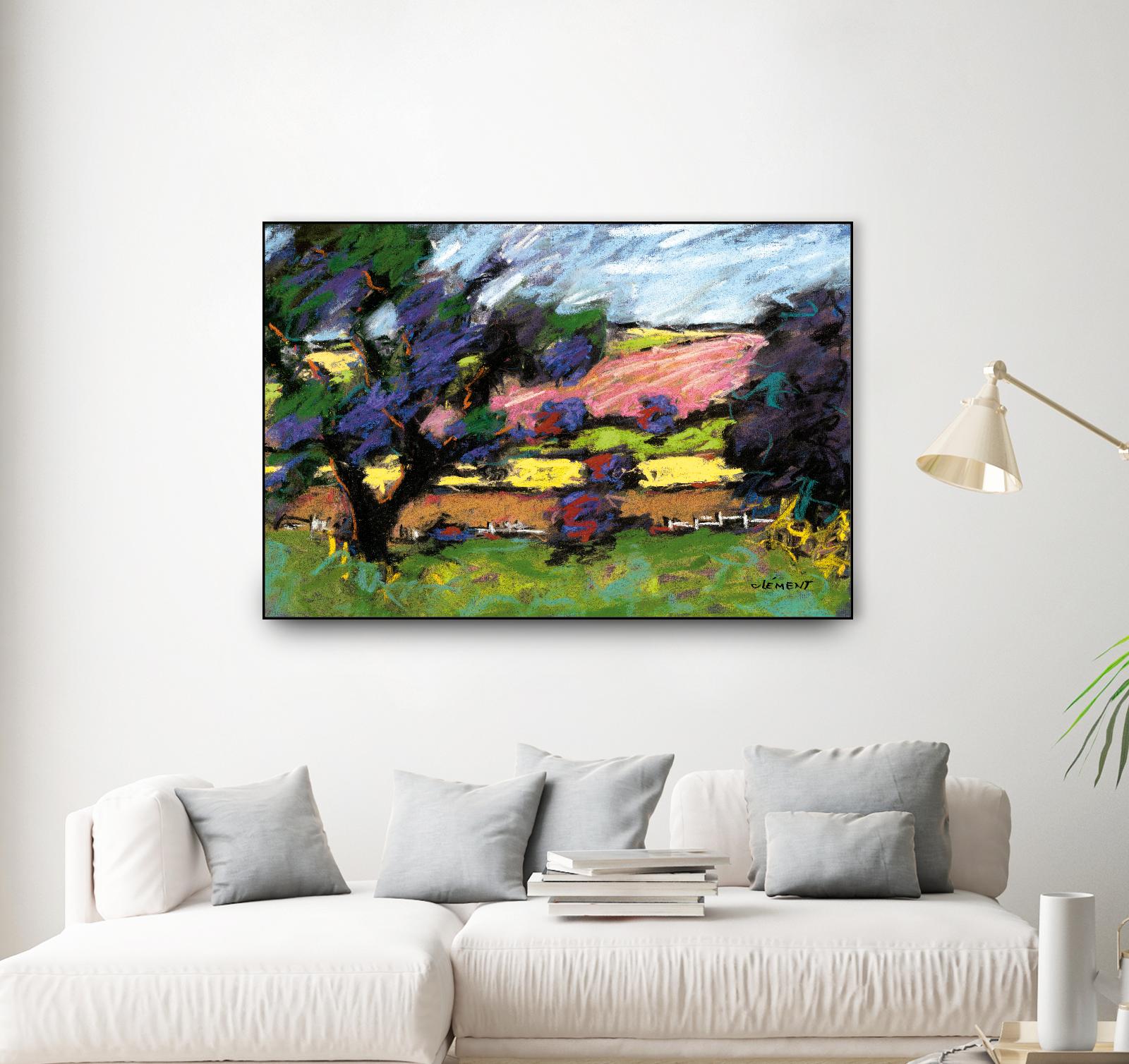 Pastel Landscape I by Jacques Clement on GIANT ART - blue landscape