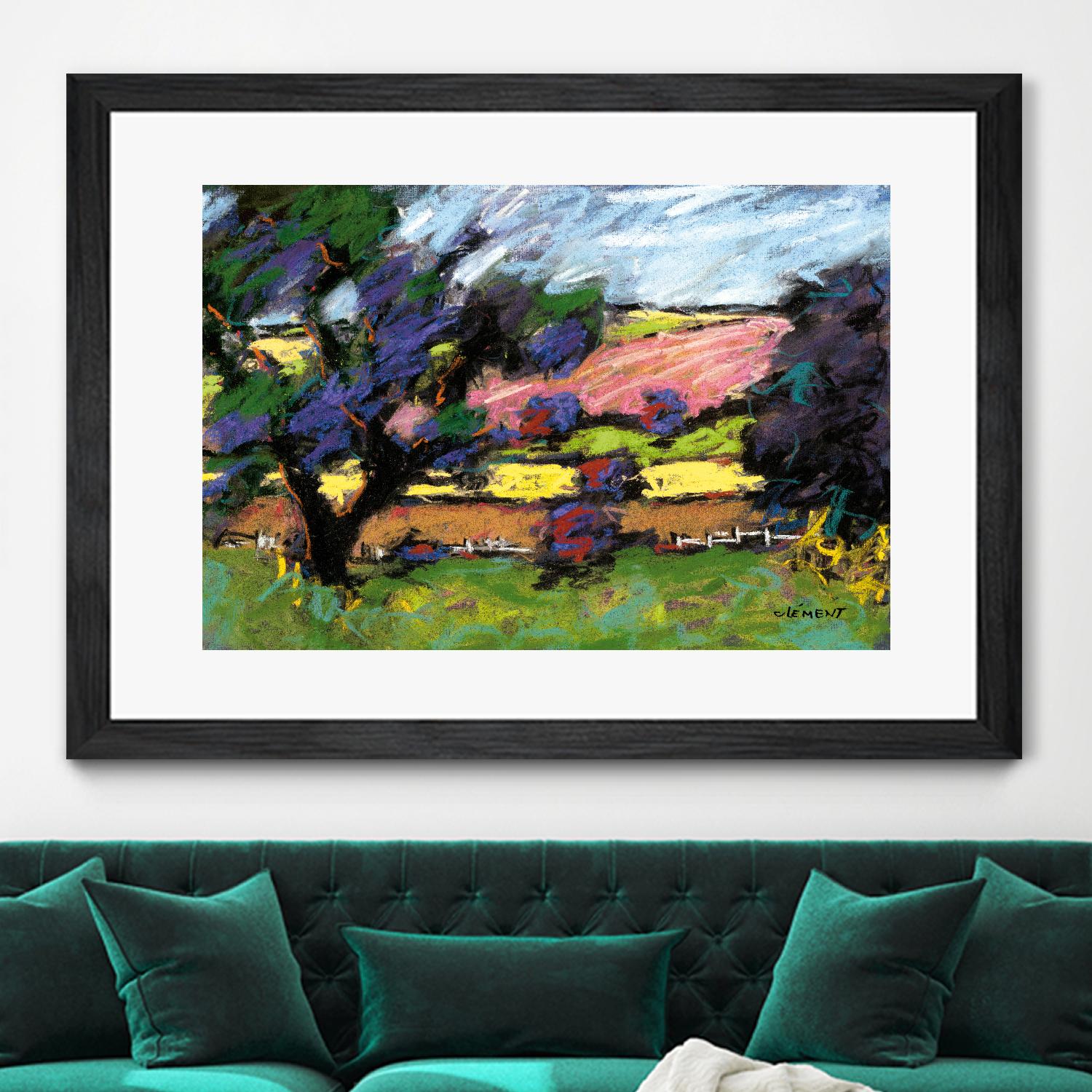 Pastel Landscape I by Jacques Clement on GIANT ART - blue landscape