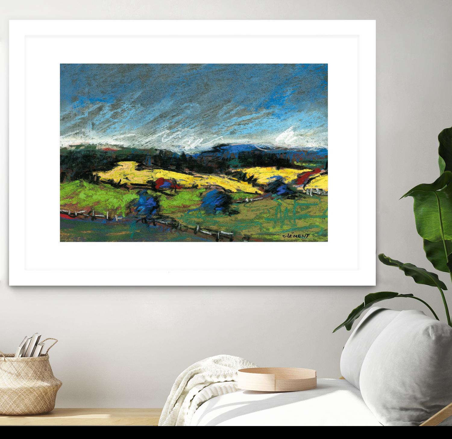 Pastel Landscape II by Jacques Clement on GIANT ART - blue landscape