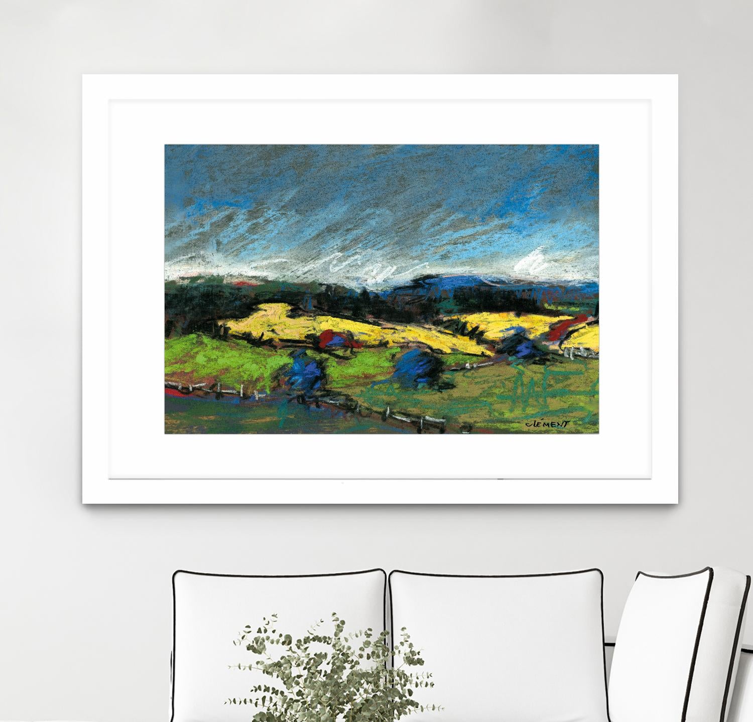 Pastel Landscape II by Jacques Clement on GIANT ART - blue landscape