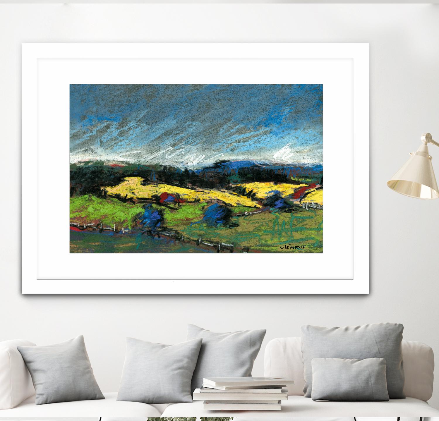 Pastel Landscape II by Jacques Clement on GIANT ART - blue landscape