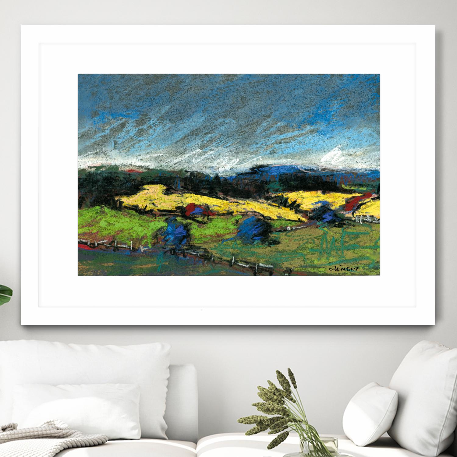 Pastel Landscape II by Jacques Clement on GIANT ART - blue landscape