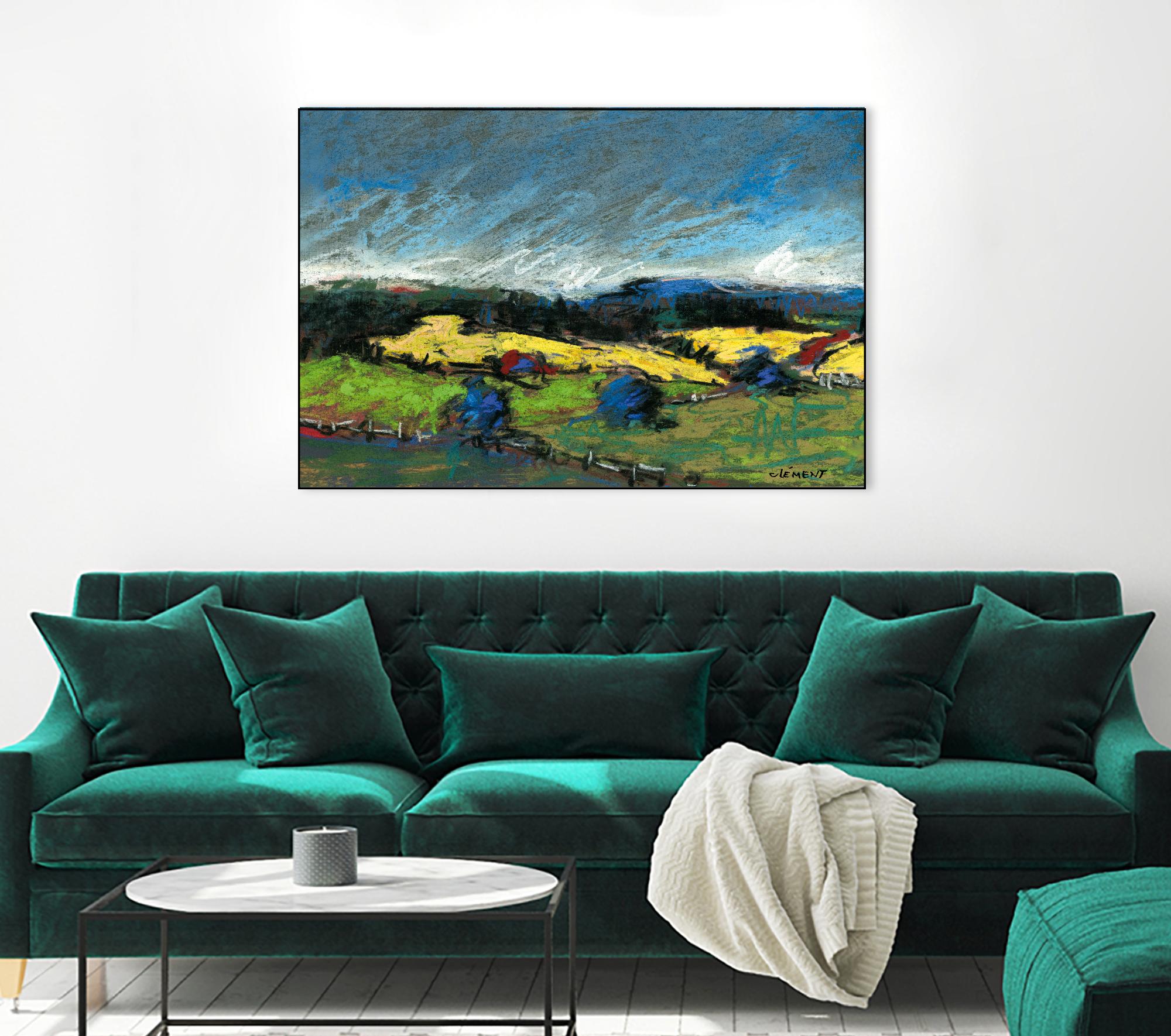 Pastel Landscape II by Jacques Clement on GIANT ART - blue landscape
