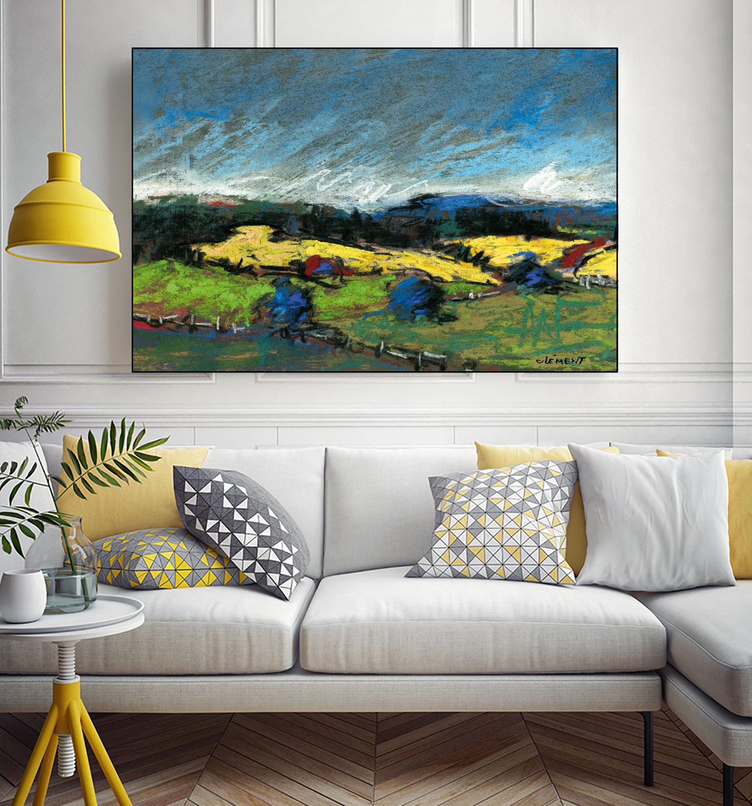 Pastel Landscape II by Jacques Clement on GIANT ART - blue landscape