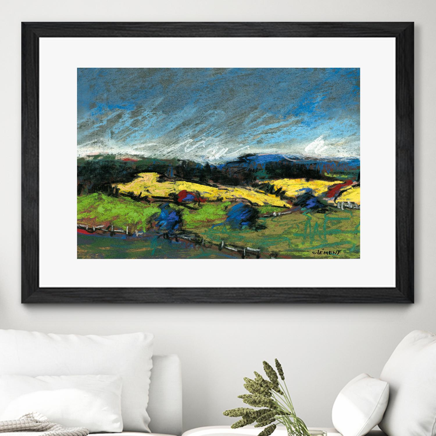 Pastel Landscape II by Jacques Clement on GIANT ART - blue landscape
