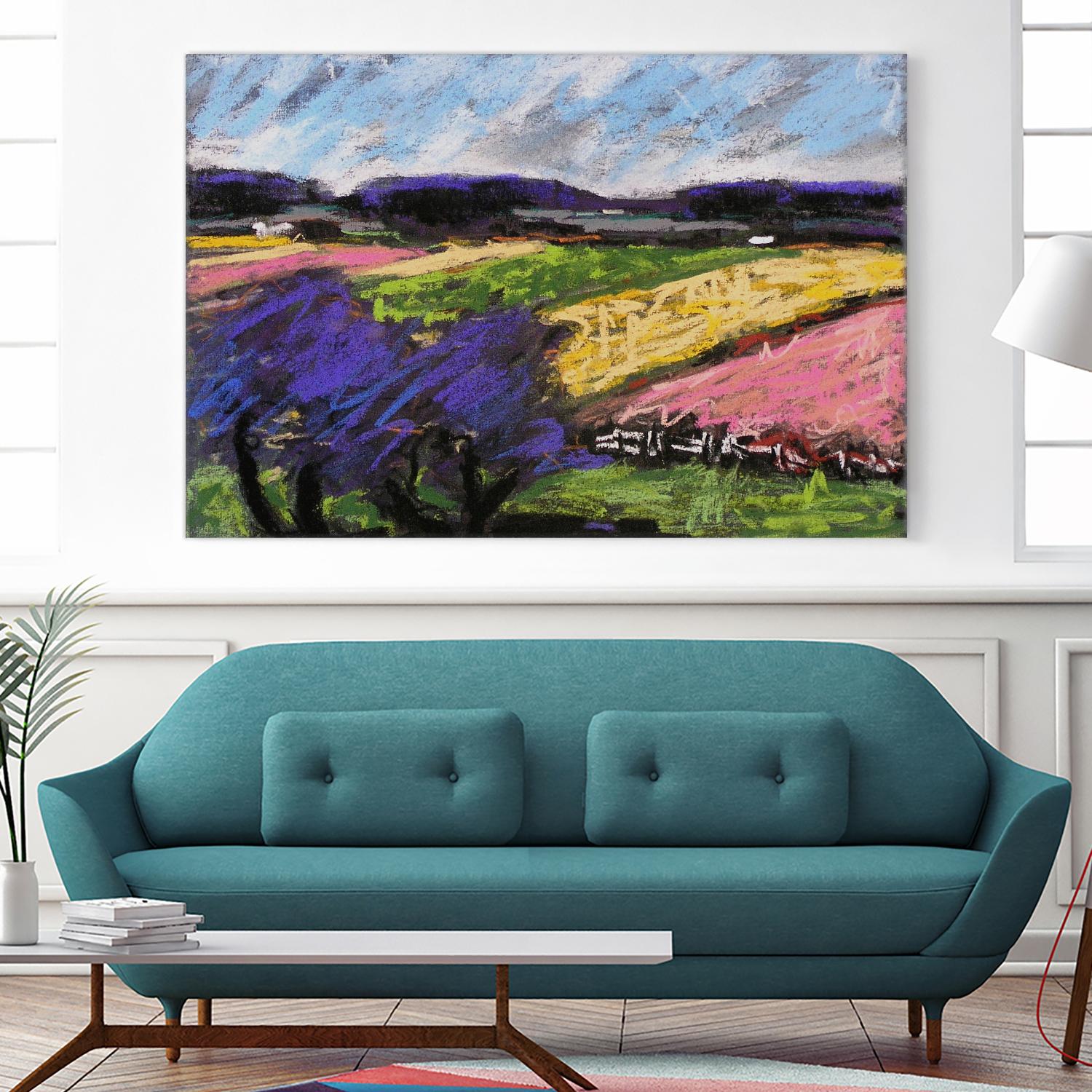 Pastel Landscape III by Jacques Clement on GIANT ART - blue landscape