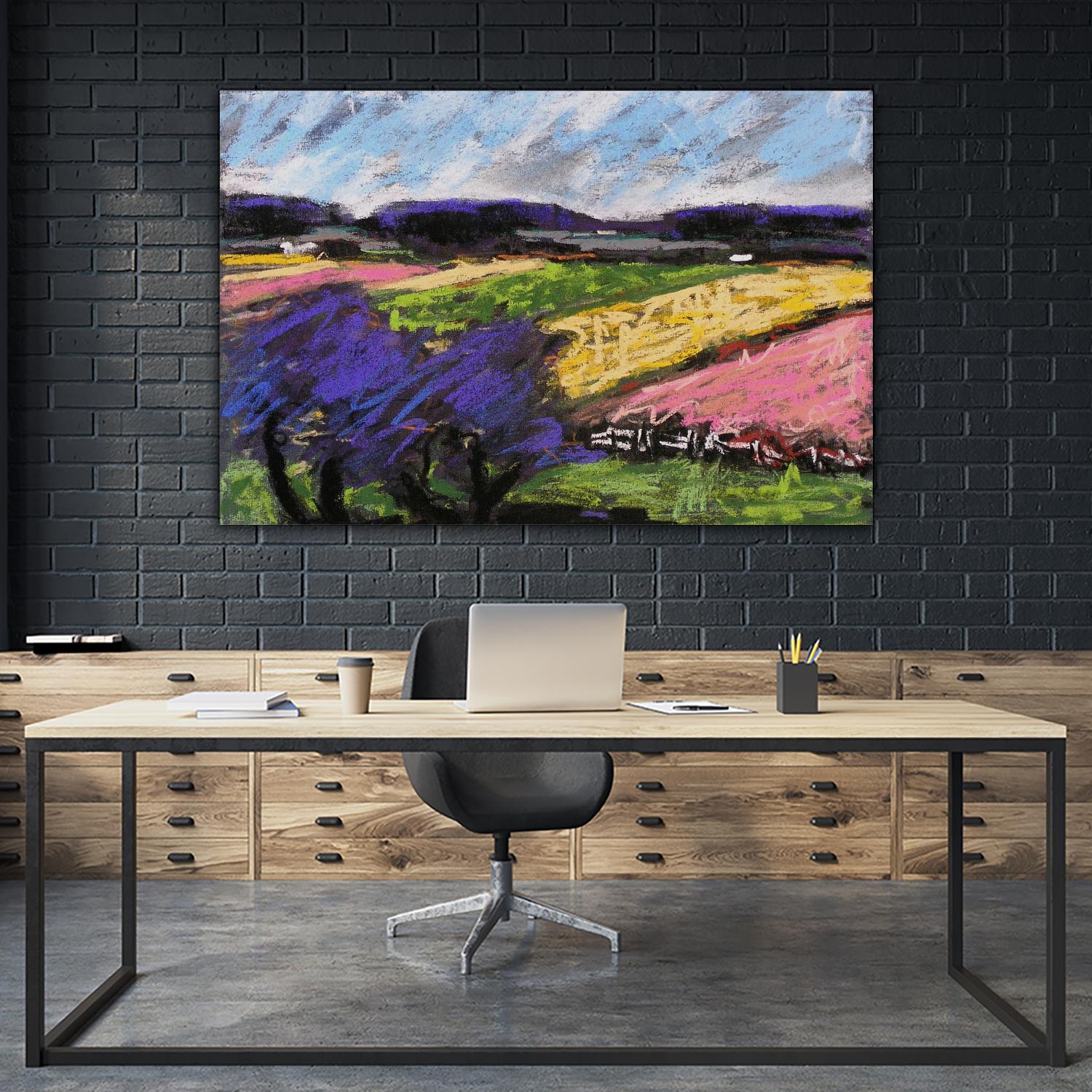 Pastel Landscape III by Jacques Clement on GIANT ART - blue landscape