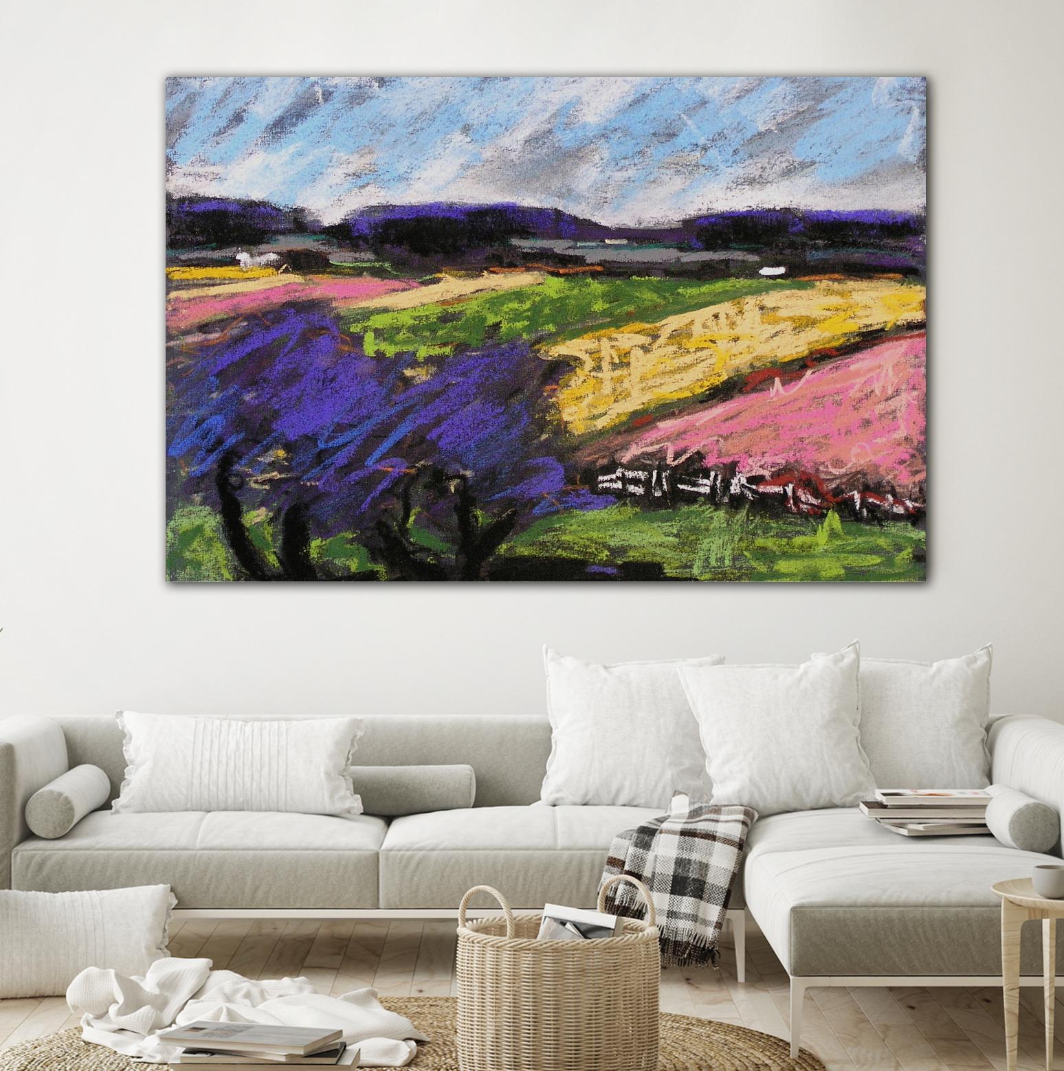 Pastel Landscape III by Jacques Clement on GIANT ART - blue landscape