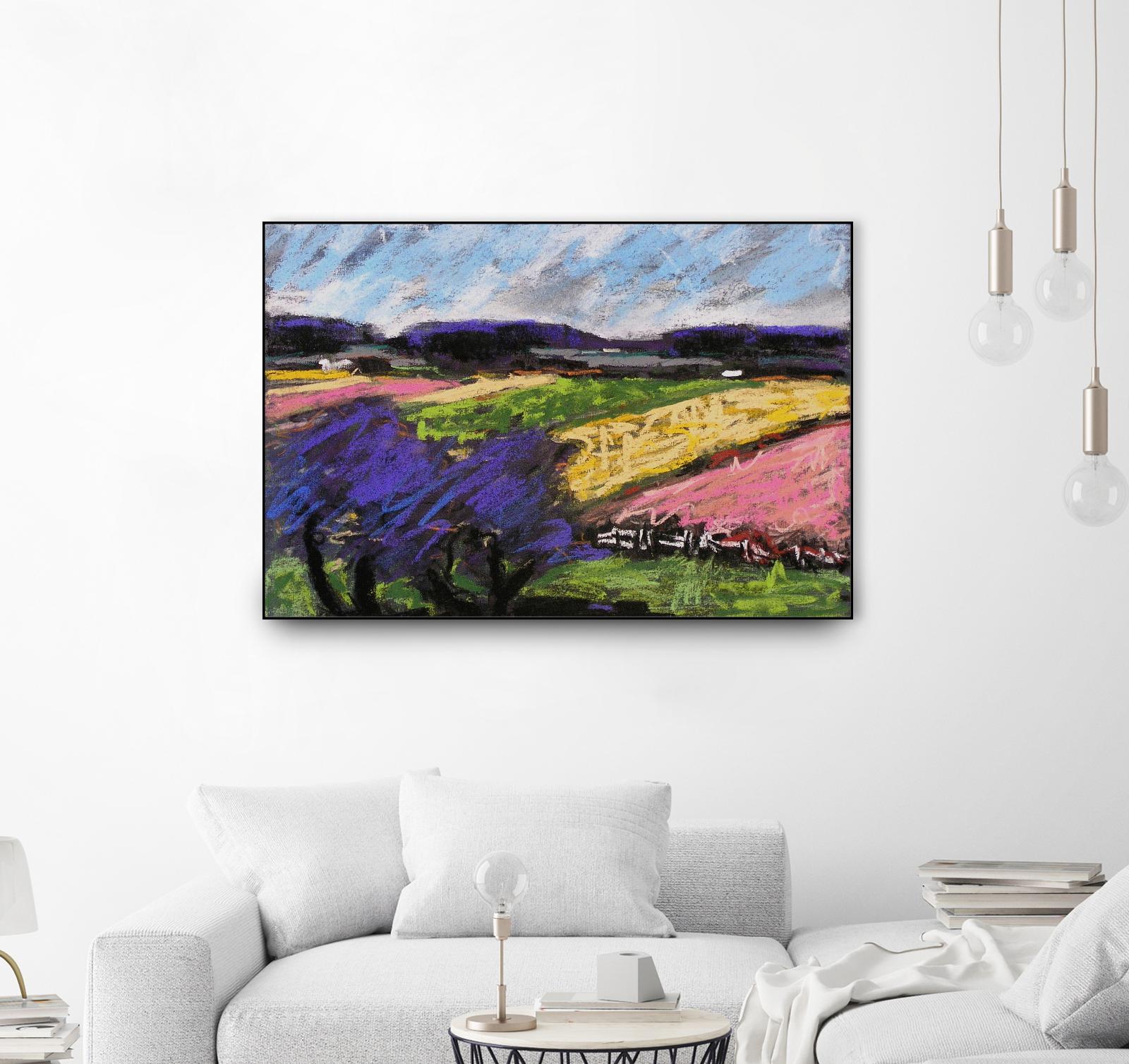 Pastel Landscape III by Jacques Clement on GIANT ART - blue landscape