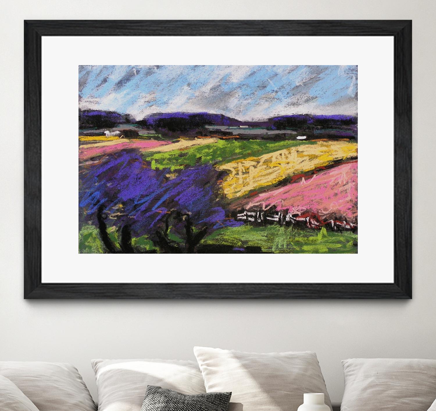 Pastel Landscape III by Jacques Clement on GIANT ART - blue landscape