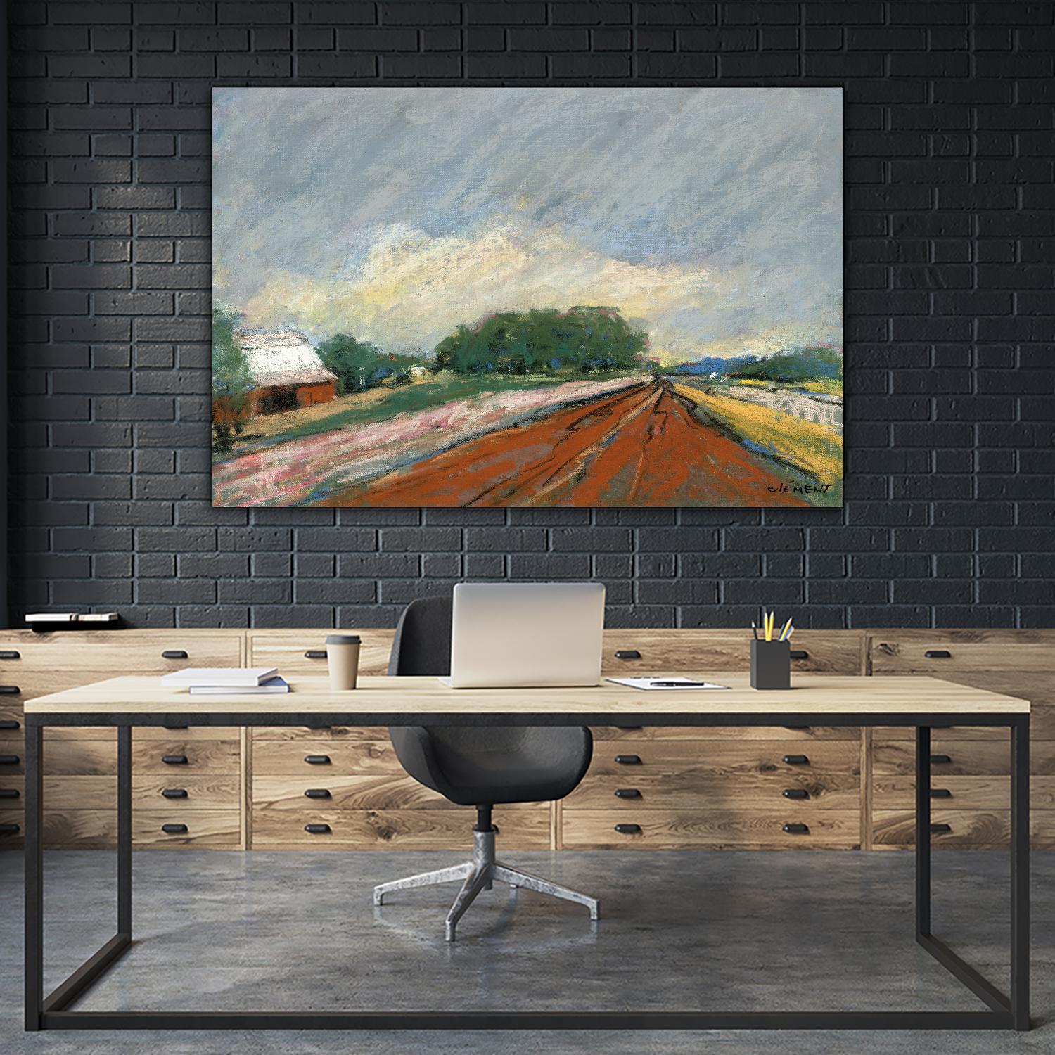 Pastel Landscape V by Jacques Clement on GIANT ART - blue landscape