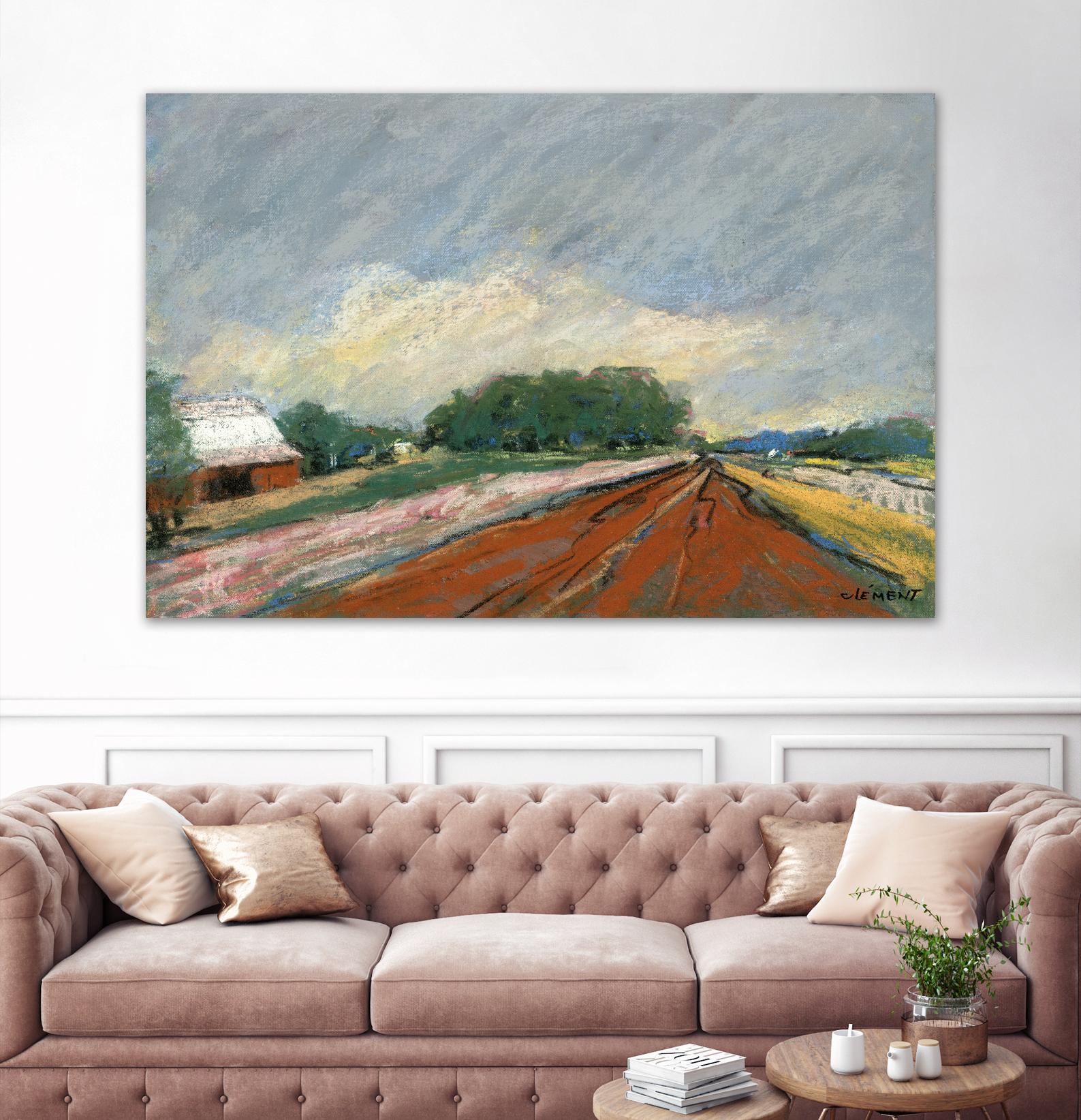 Pastel Landscape V by Jacques Clement on GIANT ART - blue landscape