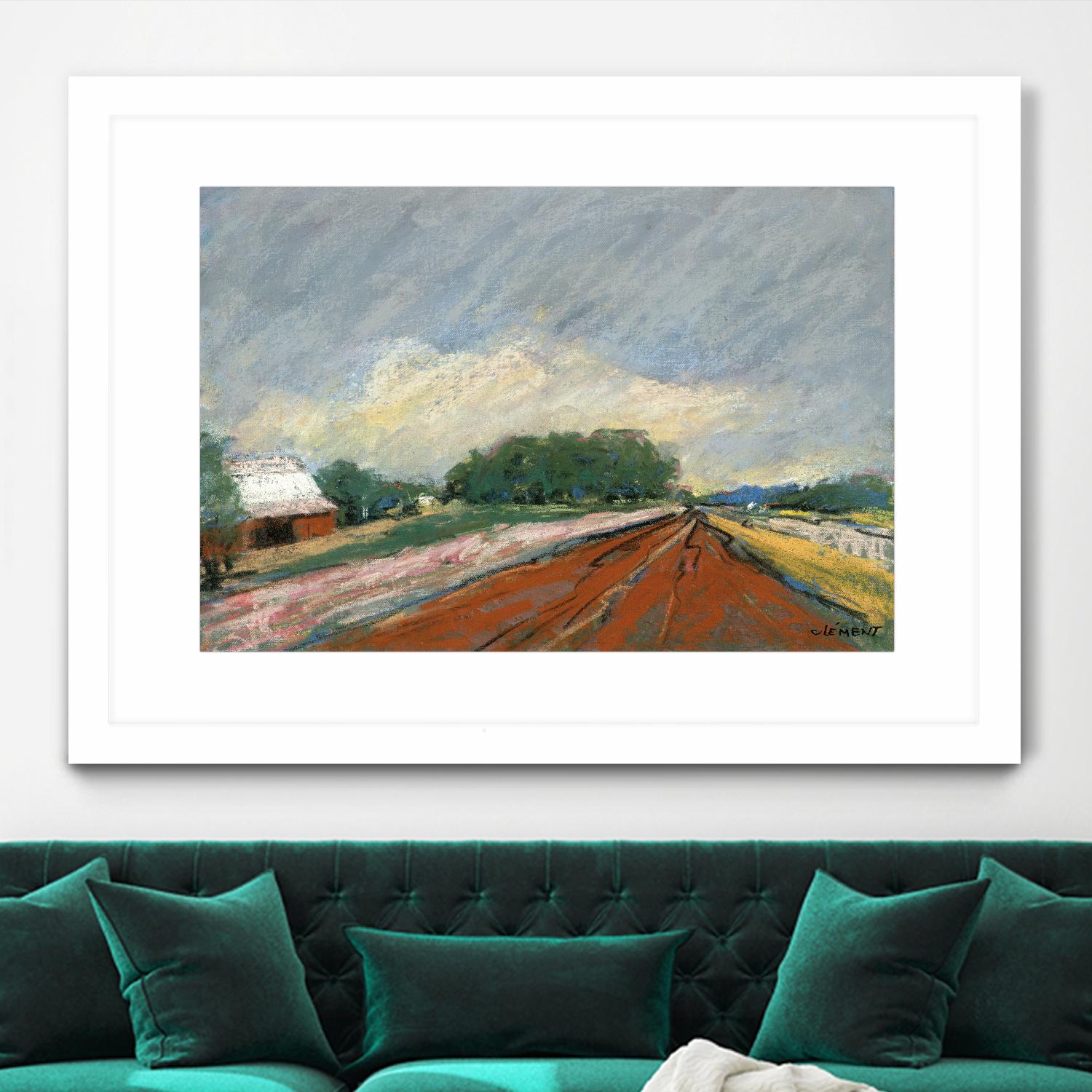 Pastel Landscape V by Jacques Clement on GIANT ART - blue landscape