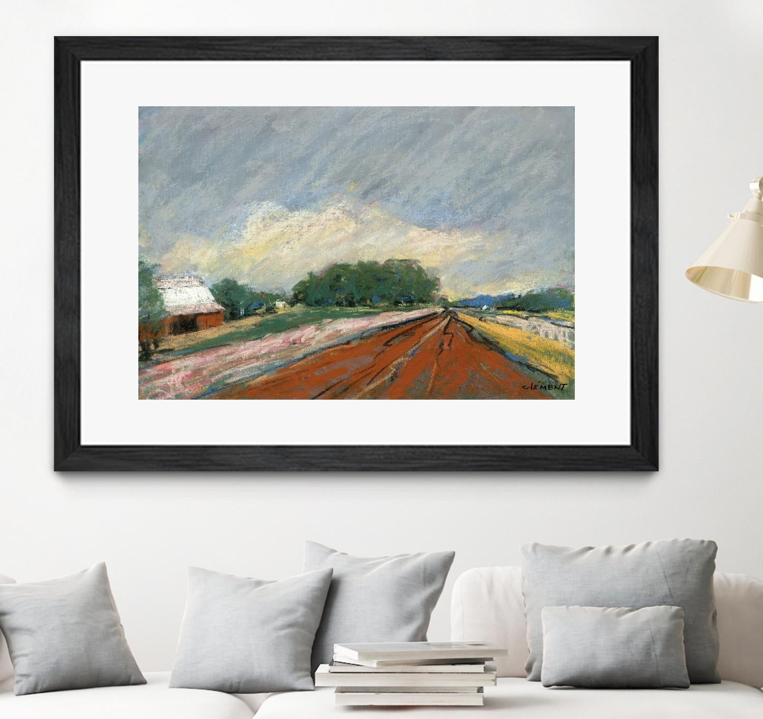 Pastel Landscape V by Jacques Clement on GIANT ART - blue landscape