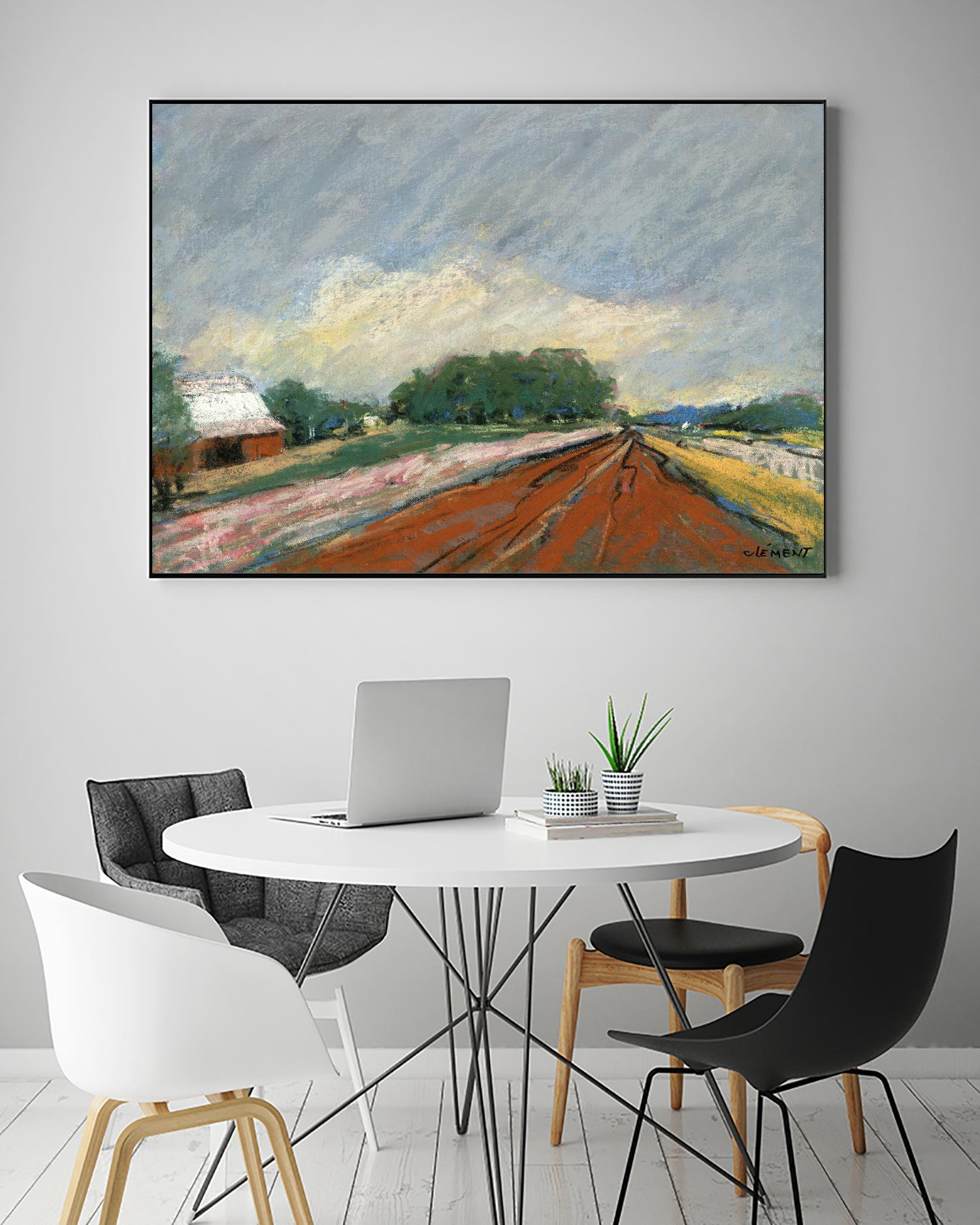 Pastel Landscape V by Jacques Clement on GIANT ART - blue landscape