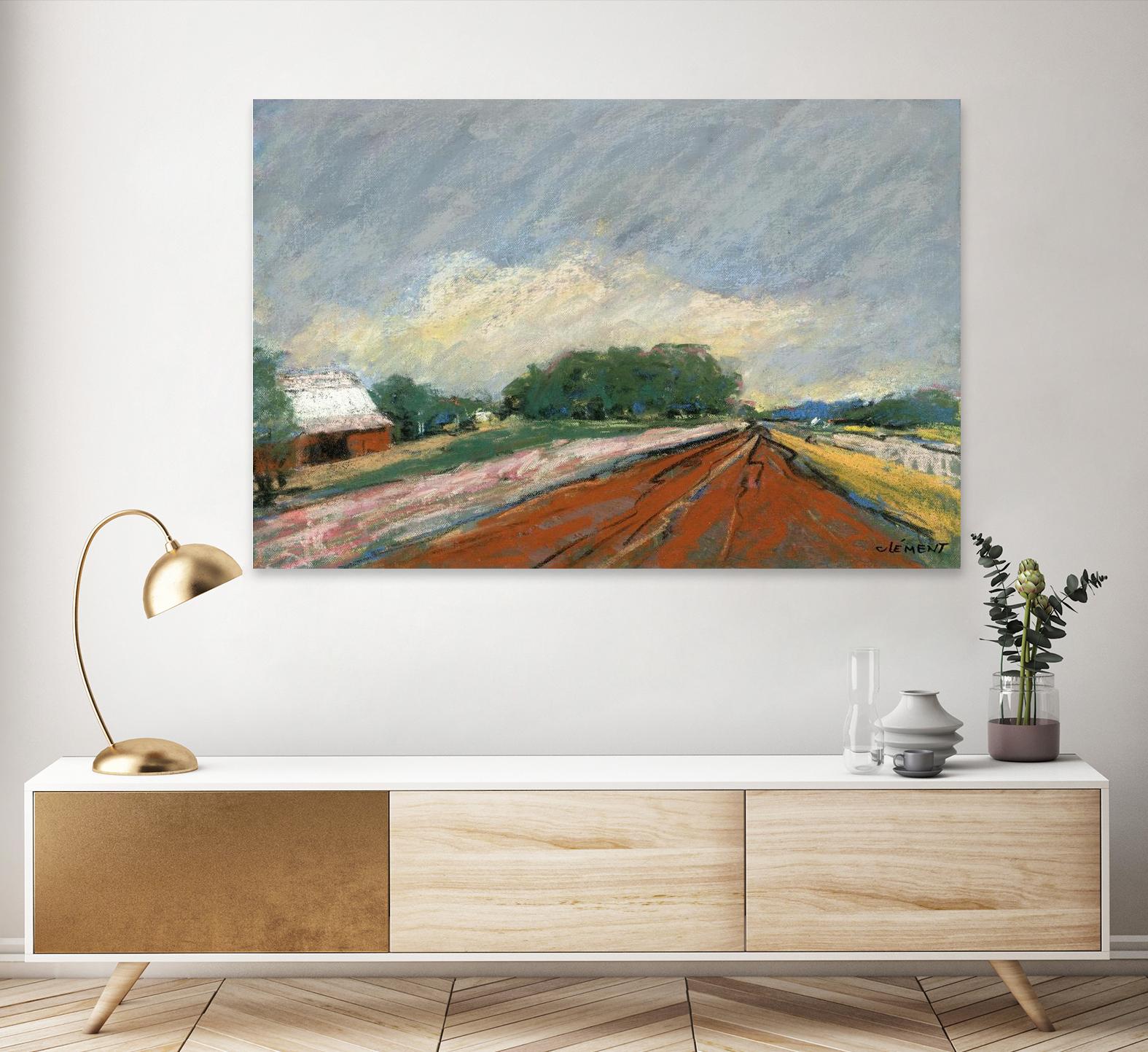 Pastel Landscape V by Jacques Clement on GIANT ART - blue landscape