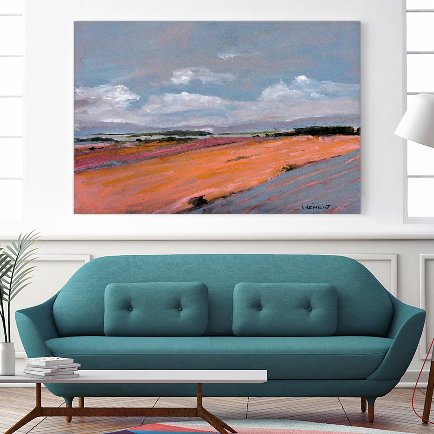 Pastel Landscape VIII by Jacques Clement on GIANT ART - green landscape