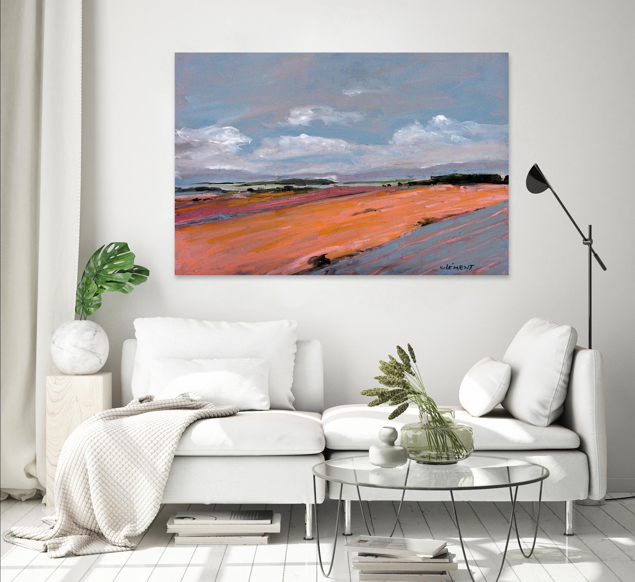 Pastel Landscape VIII by Jacques Clement on GIANT ART - green landscape