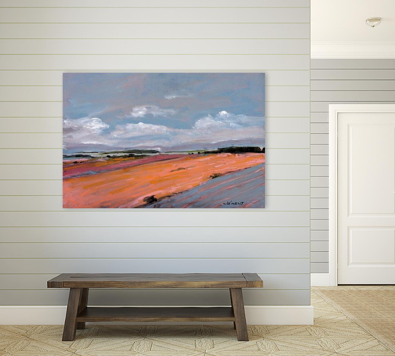 Pastel Landscape VIII by Jacques Clement on GIANT ART - green landscape