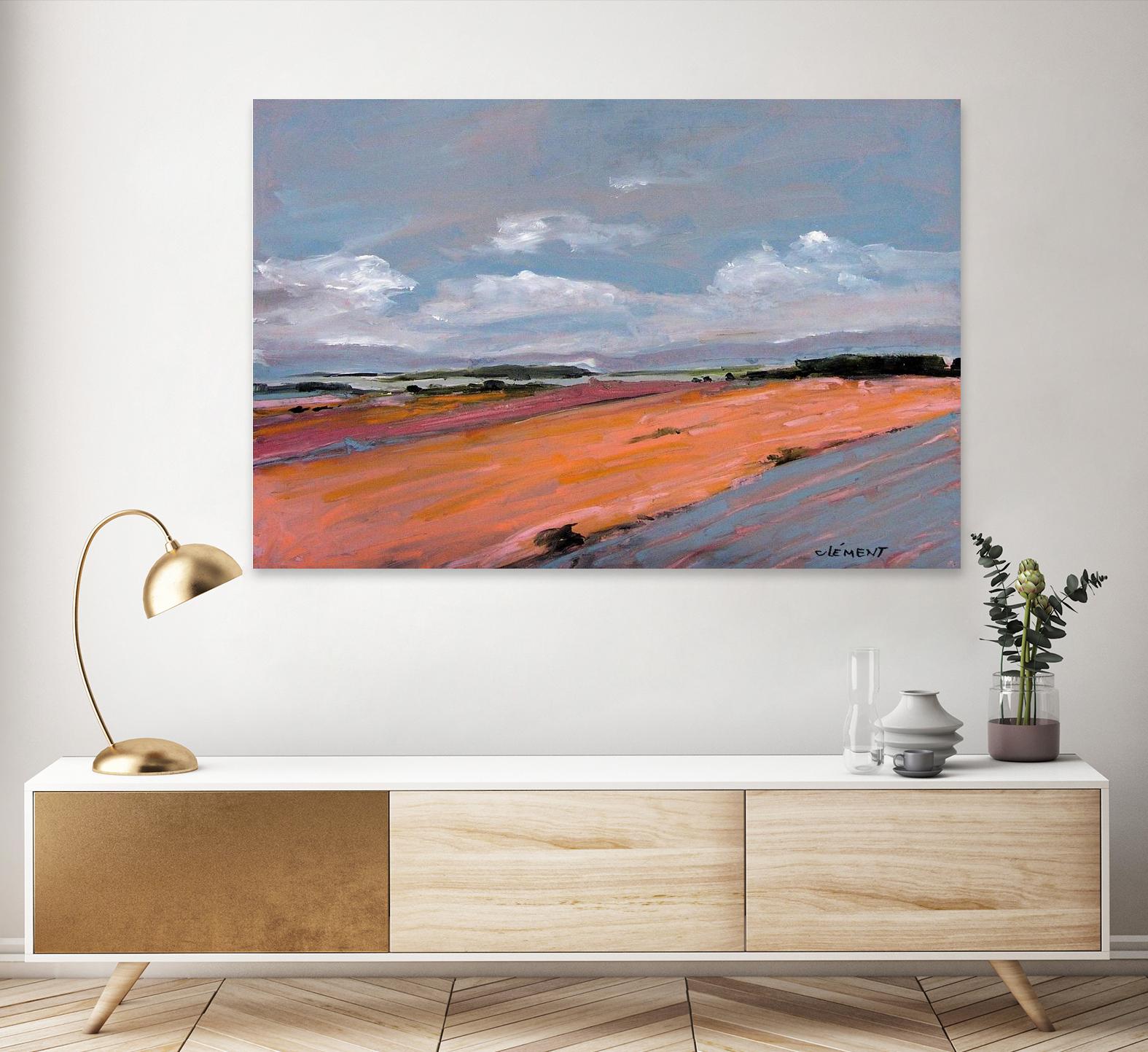 Pastel Landscape VIII by Jacques Clement on GIANT ART - green landscape