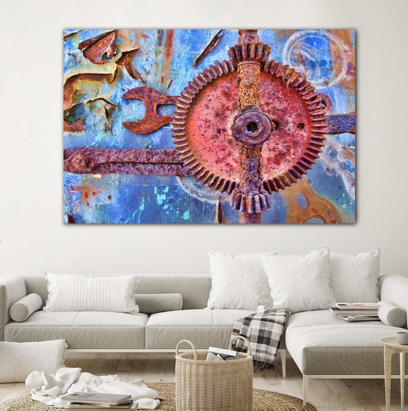 Rusty Gear by Jean-François Dupuis on GIANT ART - blue photo art