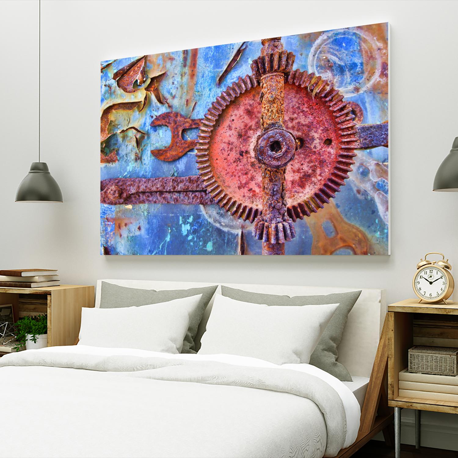 Rusty Gear by Jean-François Dupuis on GIANT ART - blue photo art