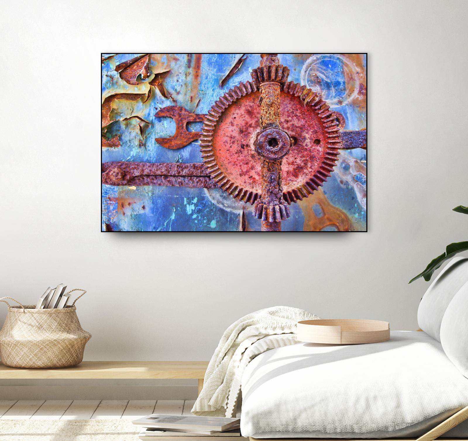 Rusty Gear by Jean-François Dupuis on GIANT ART - blue photo art
