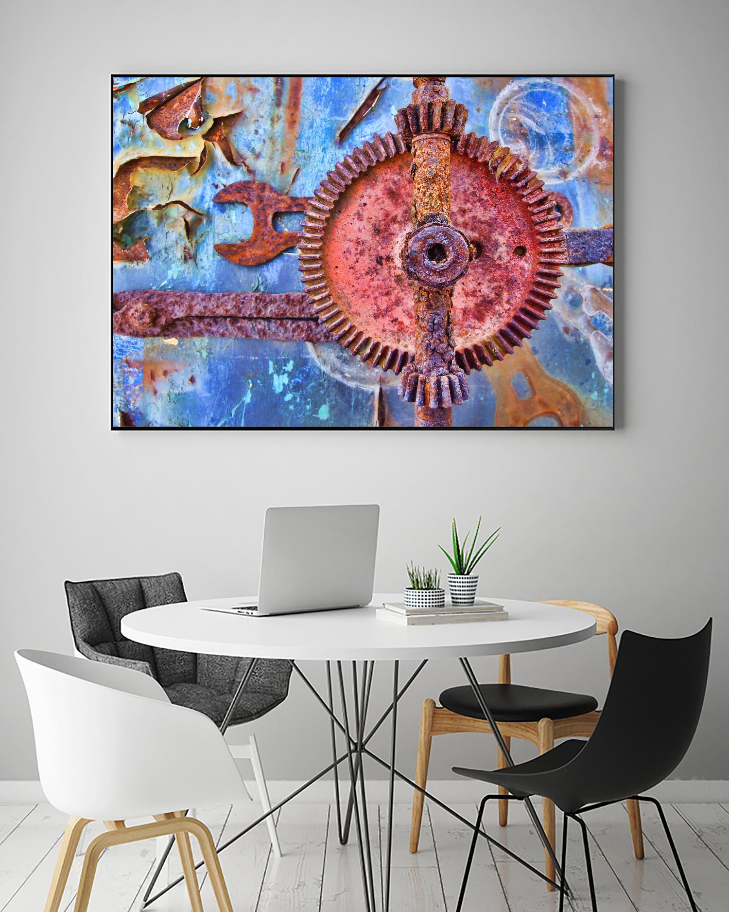Rusty Gear by Jean-François Dupuis on GIANT ART - blue photo art