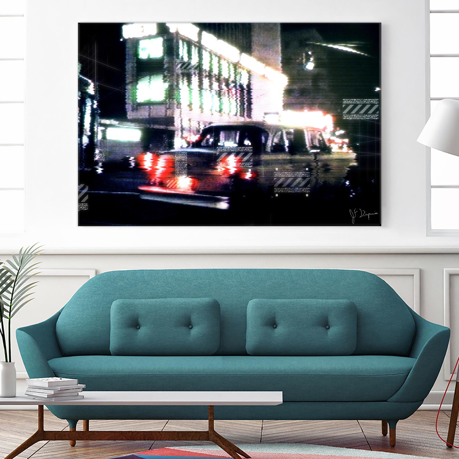 City Taxi I by Jean-François Dupuis on GIANT ART - red street scene