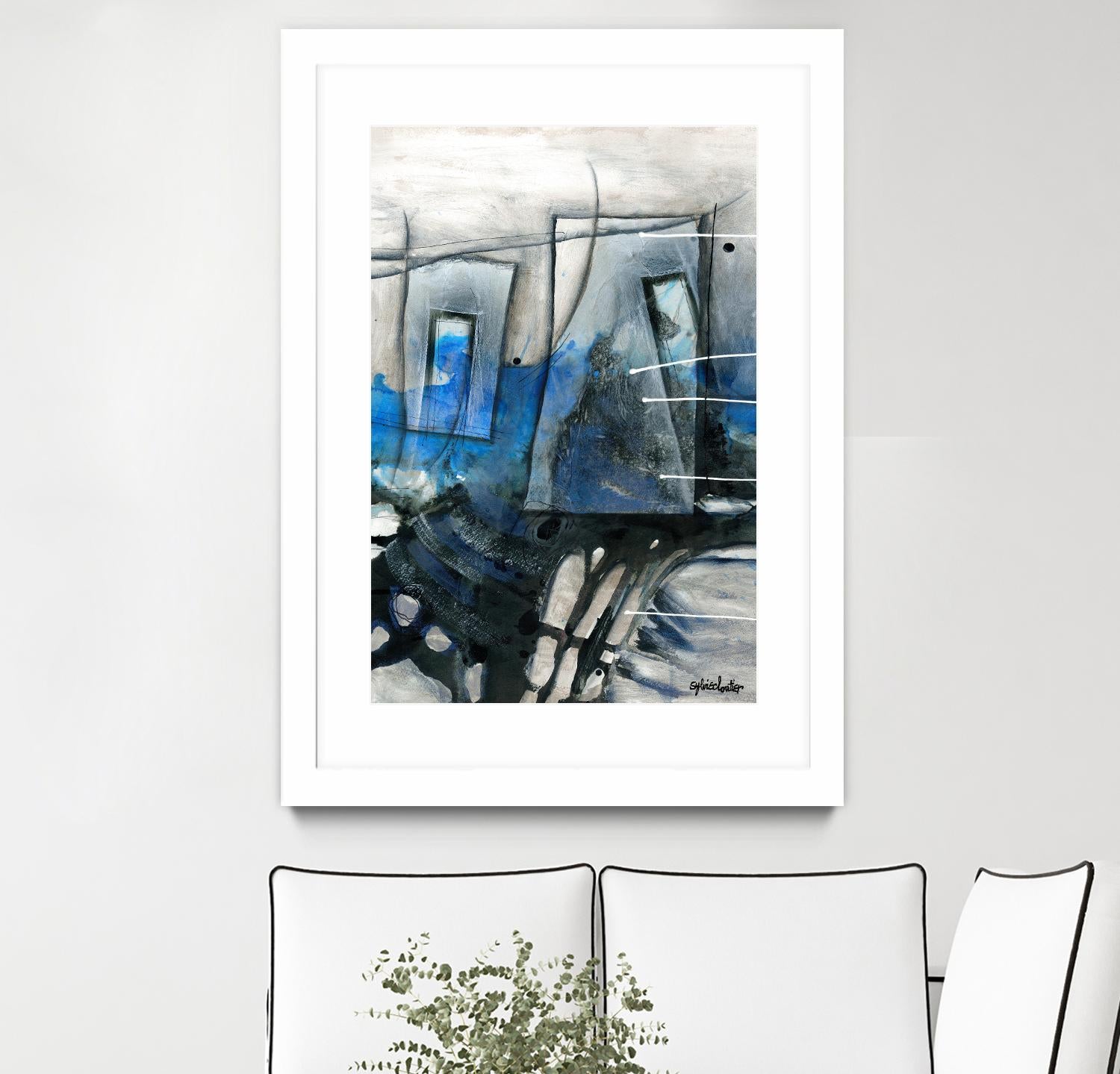 Chutes - T2 by Sylvie Cloutier on GIANT ART - grey abstract