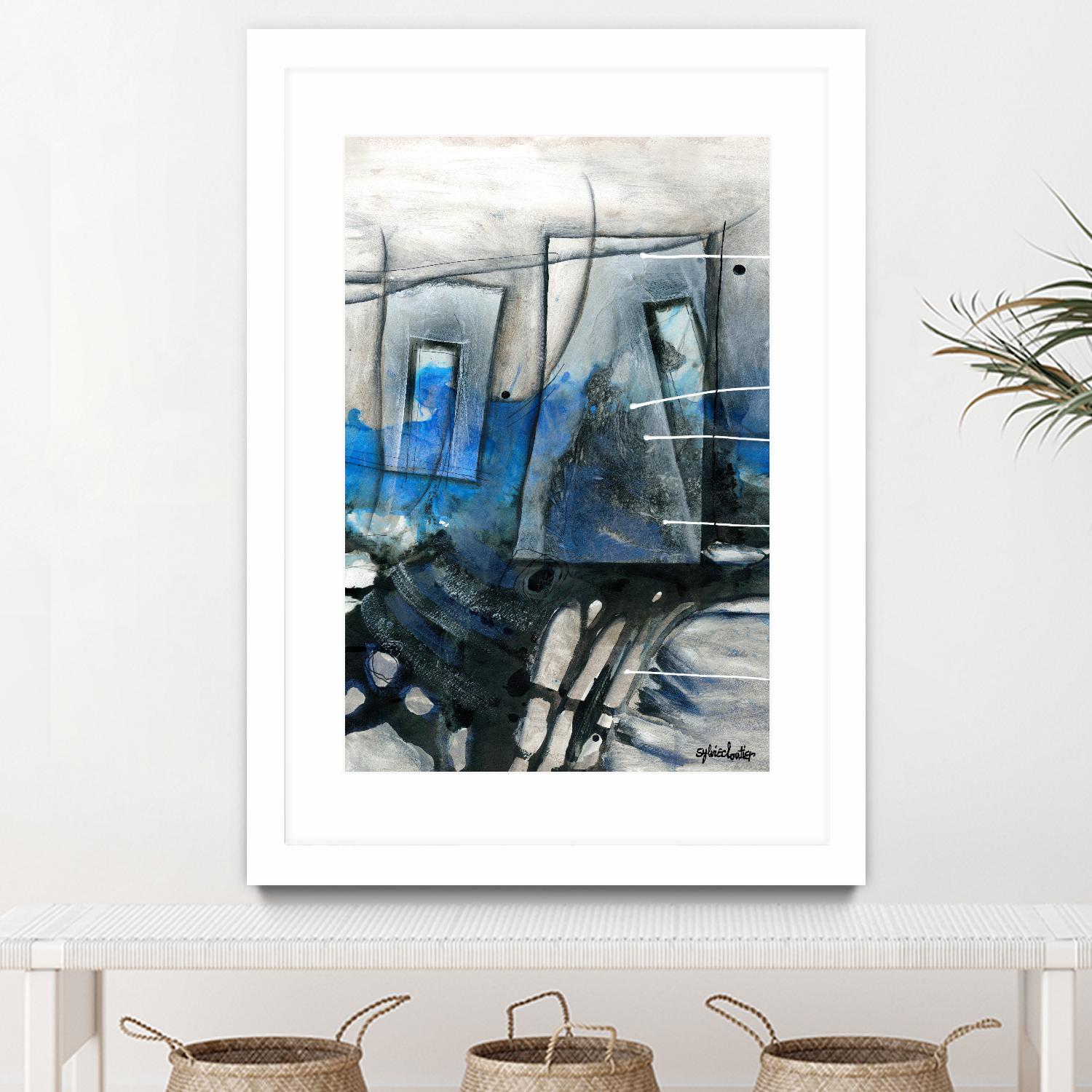 Chutes - T2 by Sylvie Cloutier on GIANT ART - grey abstract