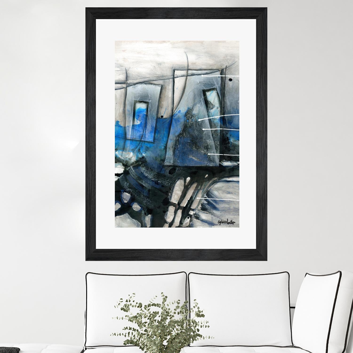 Chutes - T2 by Sylvie Cloutier on GIANT ART - grey abstract