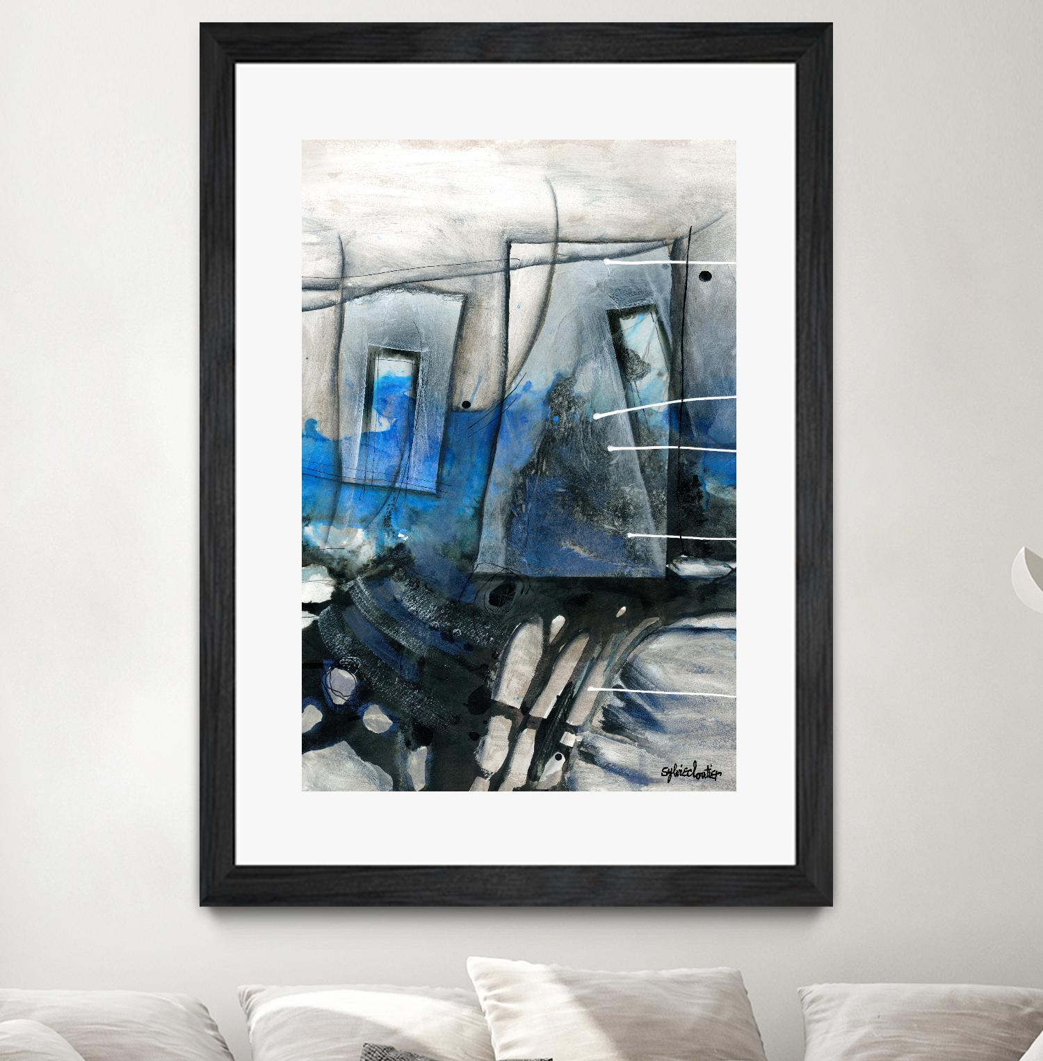 Chutes - T2 by Sylvie Cloutier on GIANT ART - grey abstract
