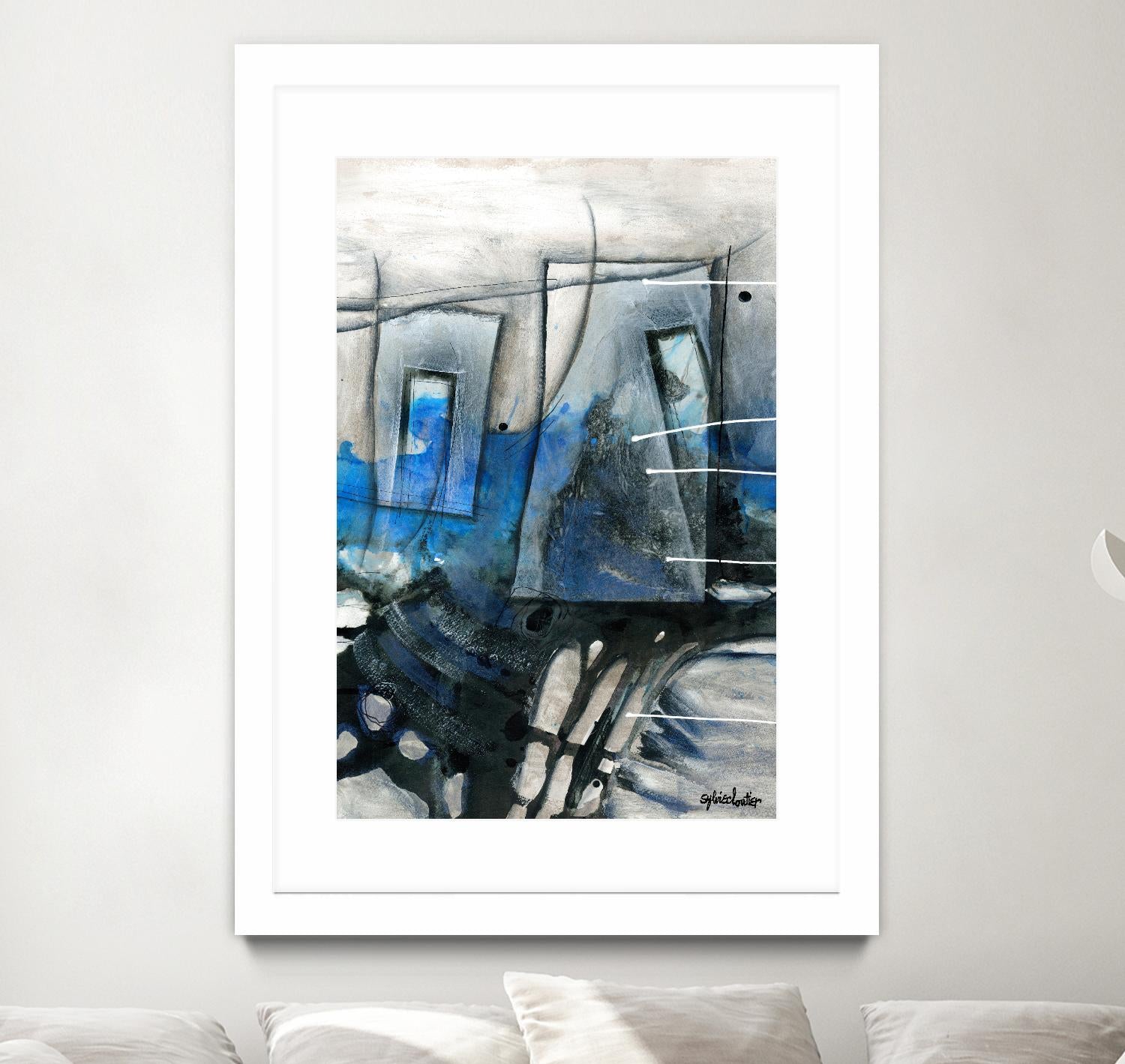 Chutes - T2 by Sylvie Cloutier on GIANT ART - grey abstract