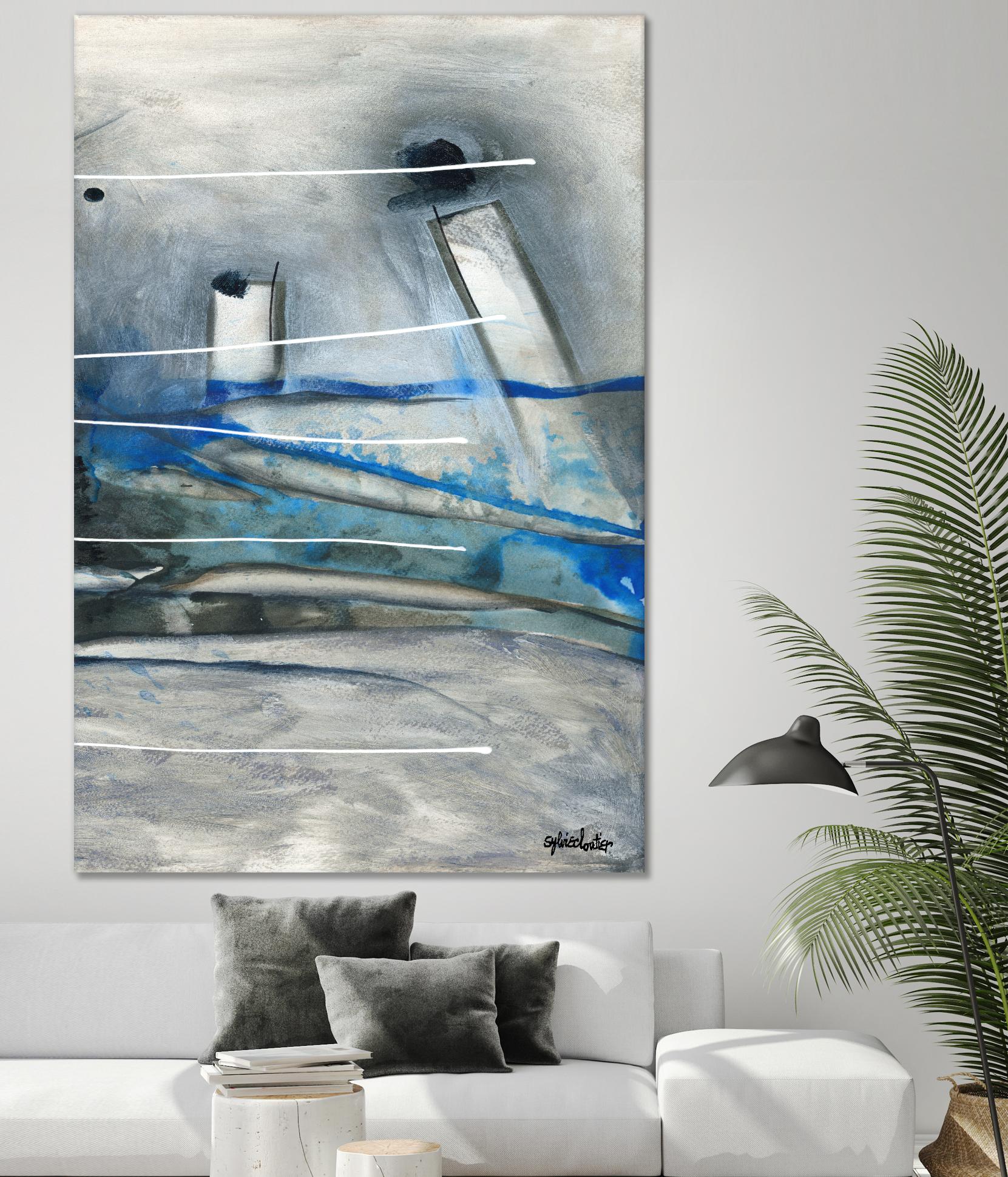Chutes - T3 by Sylvie Cloutier on GIANT ART - grey abstract