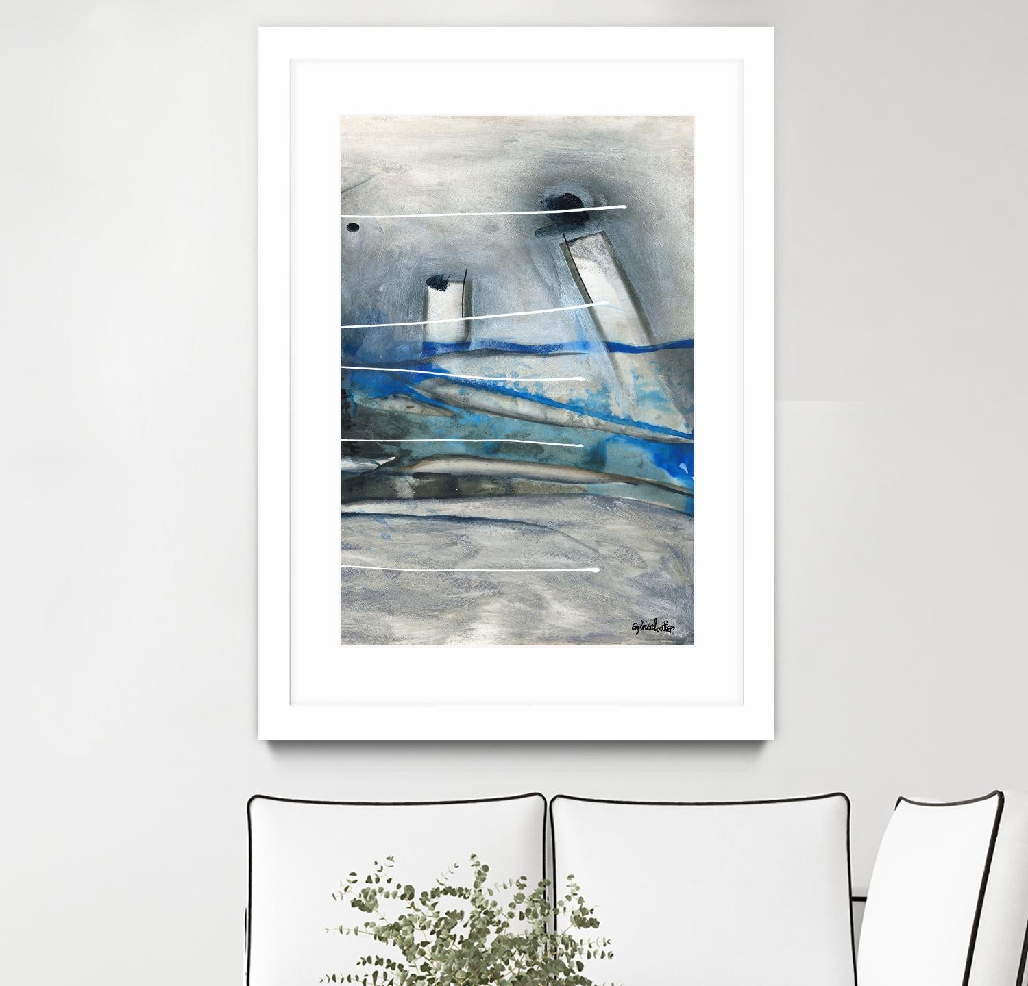 Chutes - T3 by Sylvie Cloutier on GIANT ART - grey abstract