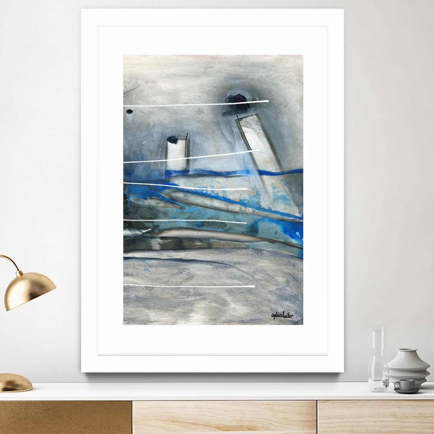 Chutes - T3 by Sylvie Cloutier on GIANT ART - grey abstract