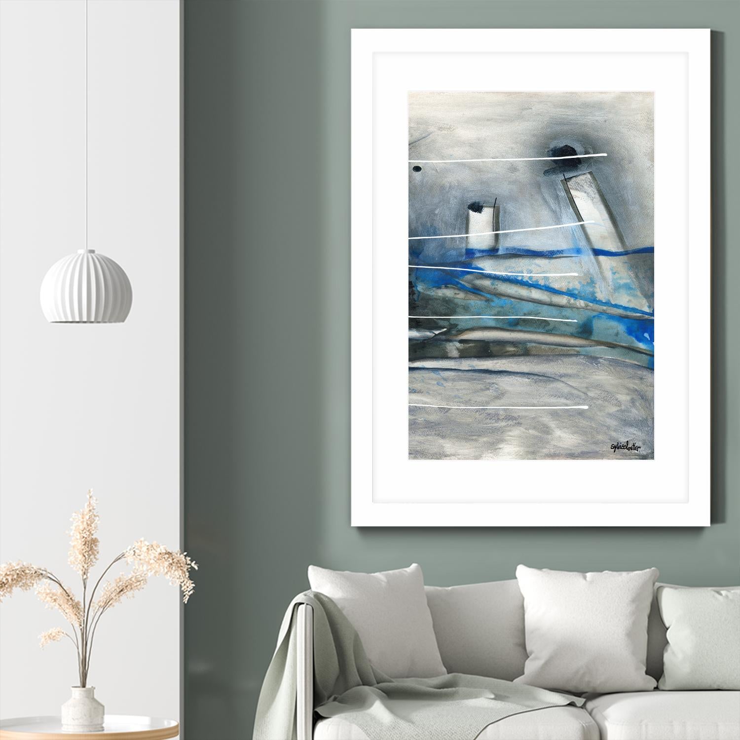 Chutes - T3 by Sylvie Cloutier on GIANT ART - grey abstract