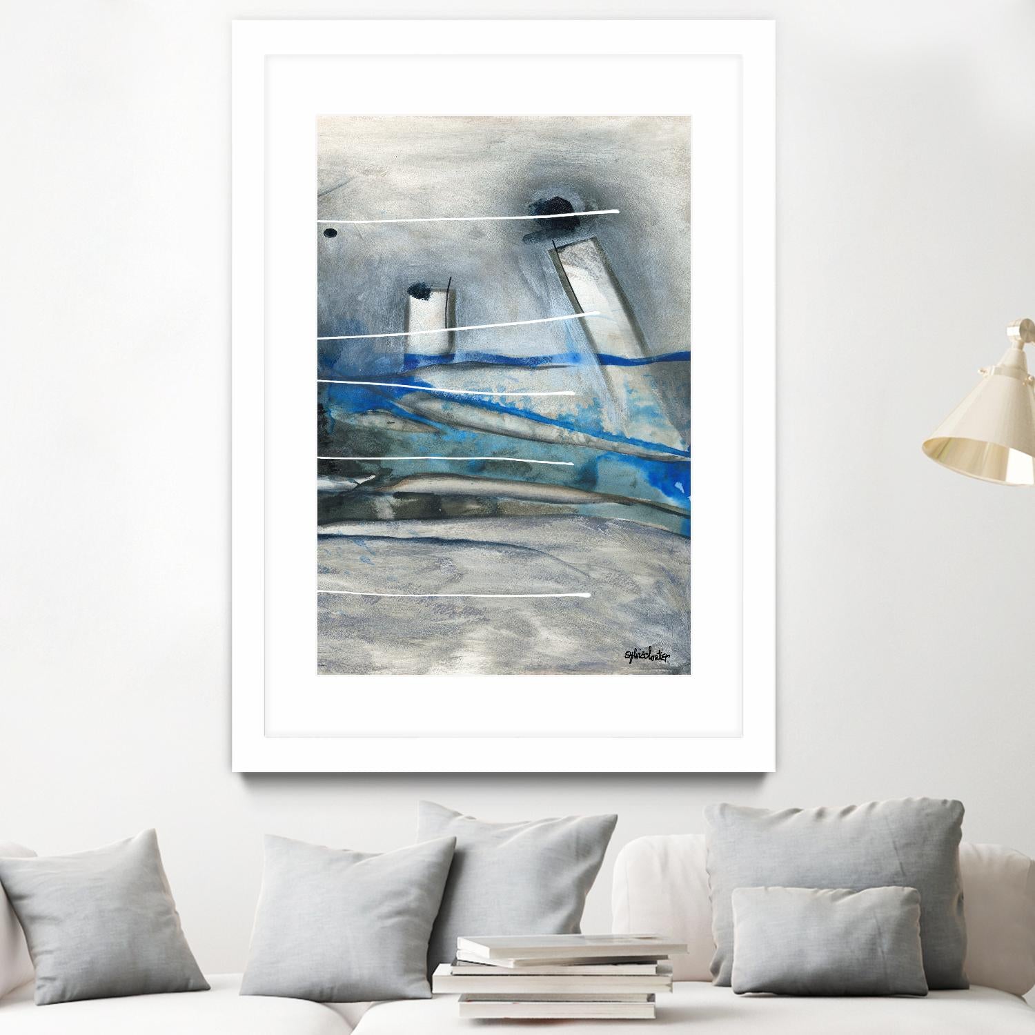 Chutes - T3 by Sylvie Cloutier on GIANT ART - grey abstract