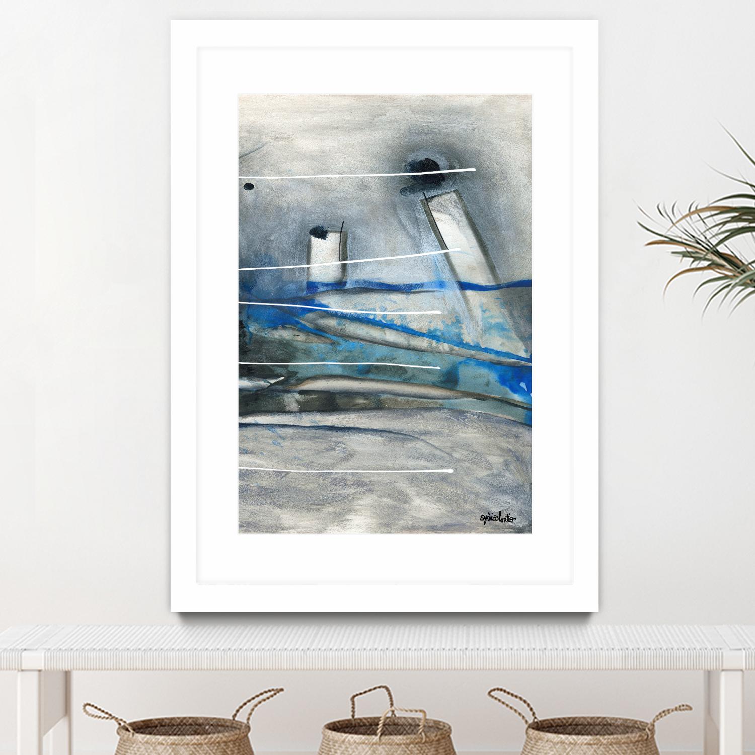 Chutes - T3 by Sylvie Cloutier on GIANT ART - grey abstract