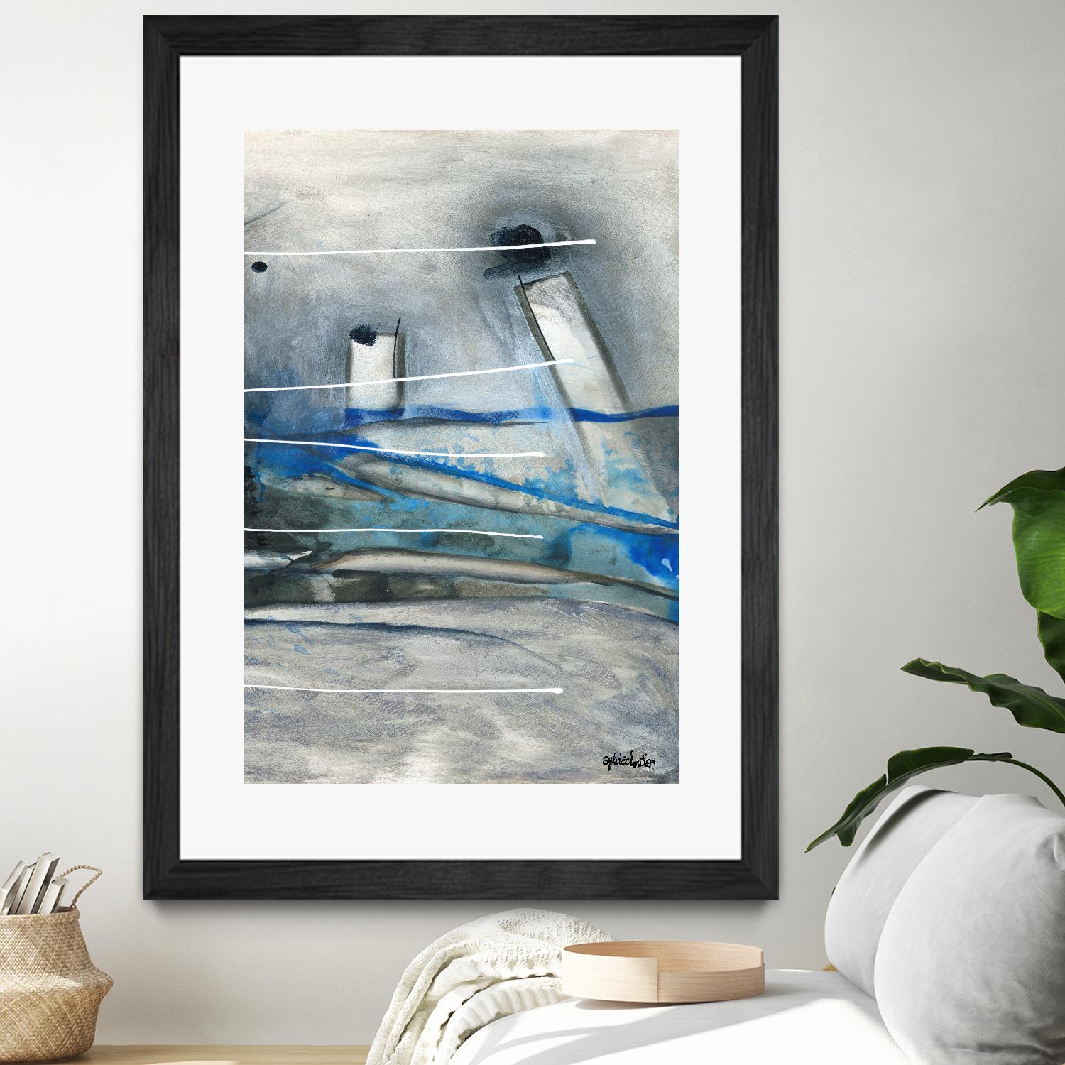 Chutes - T3 by Sylvie Cloutier on GIANT ART - grey abstract