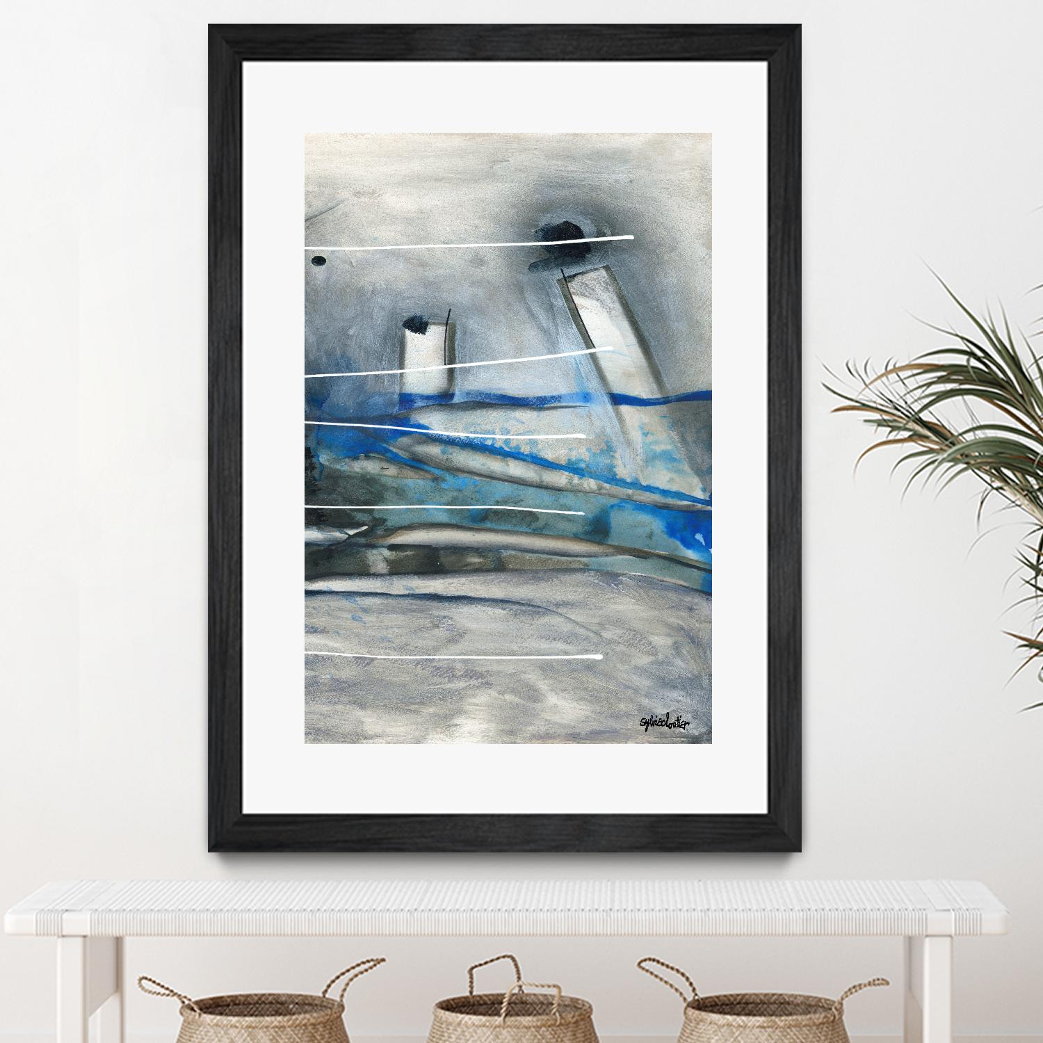 Chutes - T3 by Sylvie Cloutier on GIANT ART - grey abstract