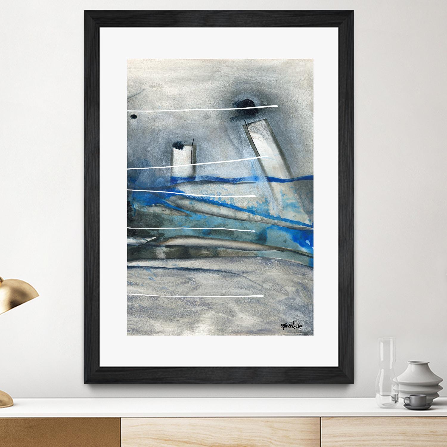 Chutes - T3 by Sylvie Cloutier on GIANT ART - grey abstract
