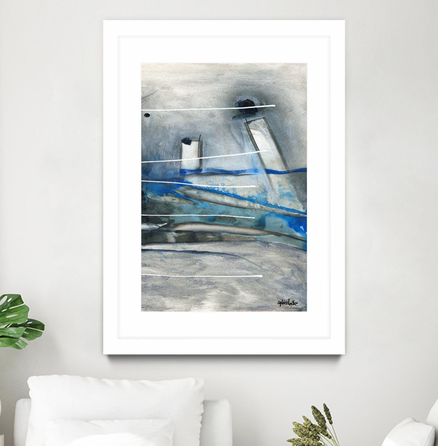 Chutes - T3 by Sylvie Cloutier on GIANT ART - grey abstract