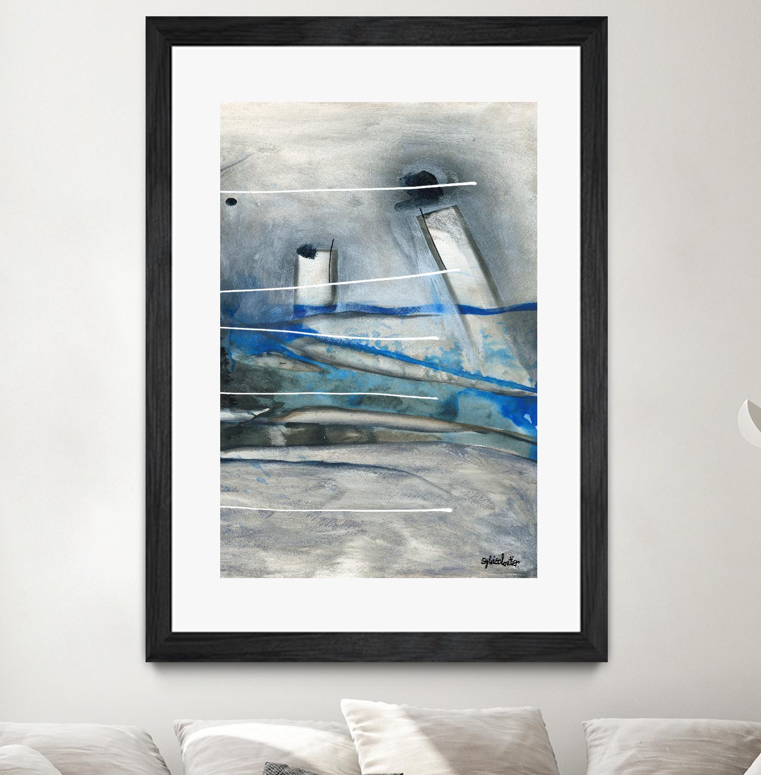 Chutes - T3 by Sylvie Cloutier on GIANT ART - grey abstract
