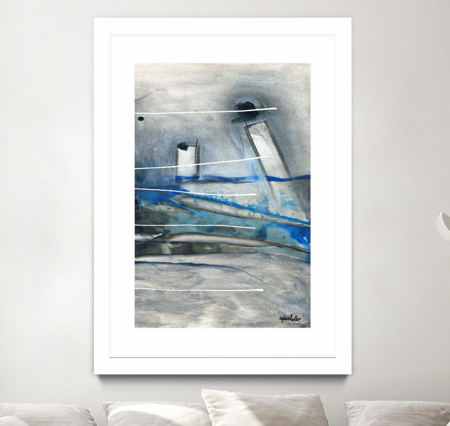 Chutes - T3 by Sylvie Cloutier on GIANT ART - grey abstract
