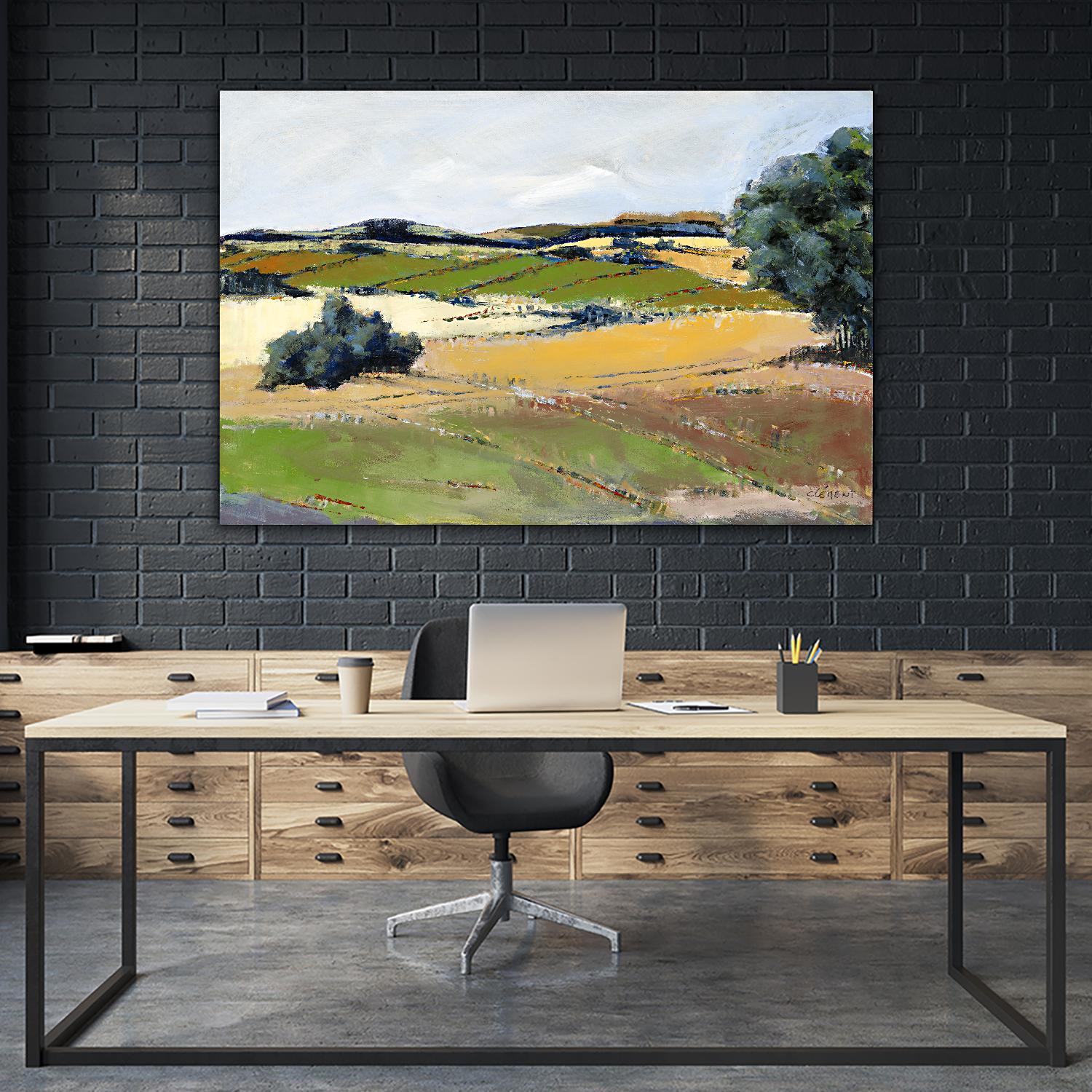 Colorful Landscape IV by Jacques Clement on GIANT ART - yellow landscape