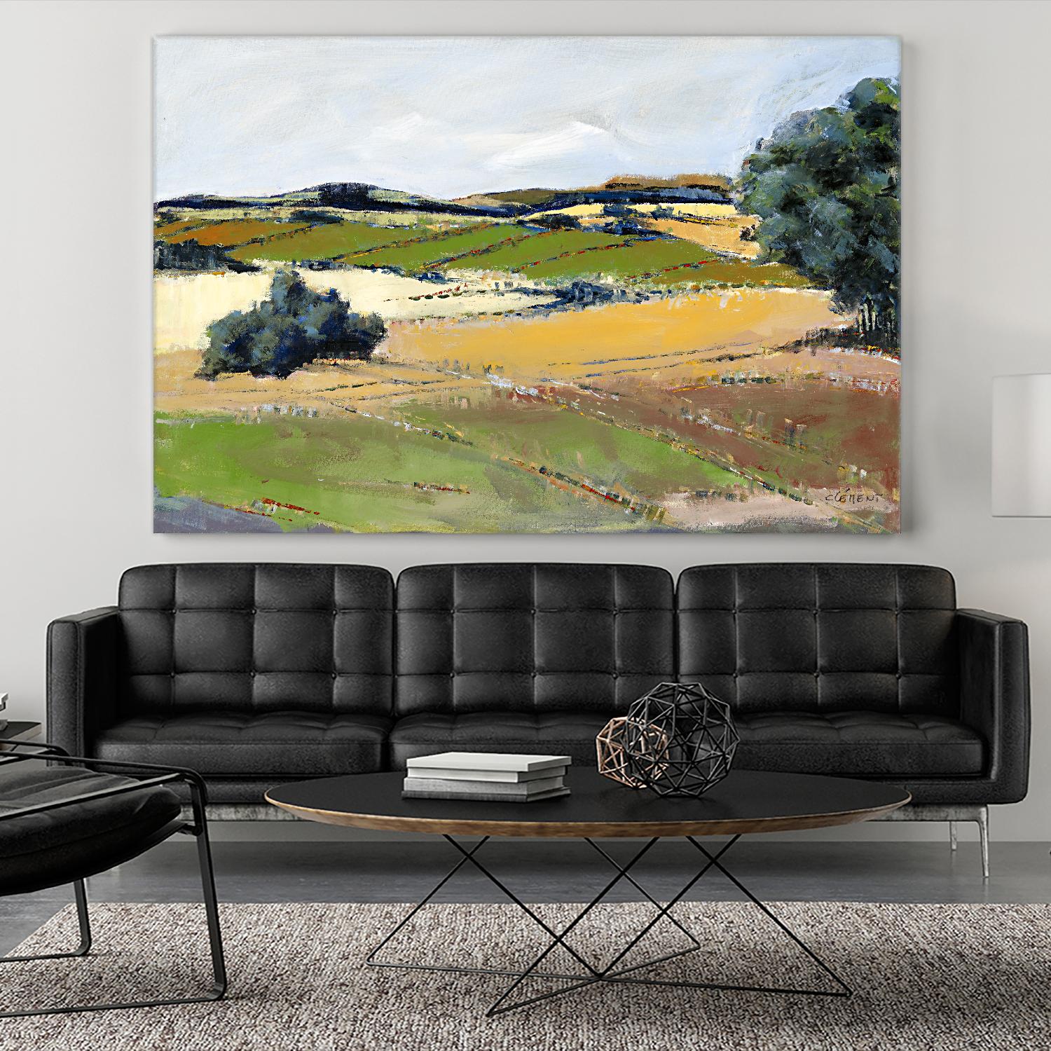 Colorful Landscape IV by Jacques Clement on GIANT ART - yellow landscape