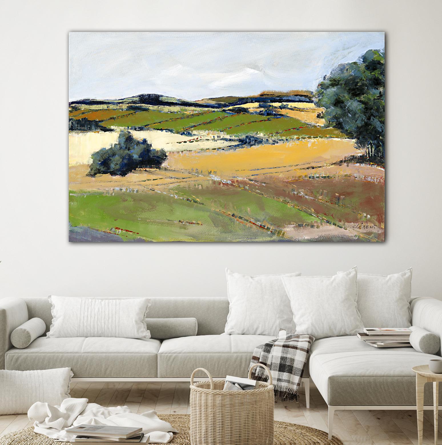 Colorful Landscape IV by Jacques Clement on GIANT ART - yellow landscape