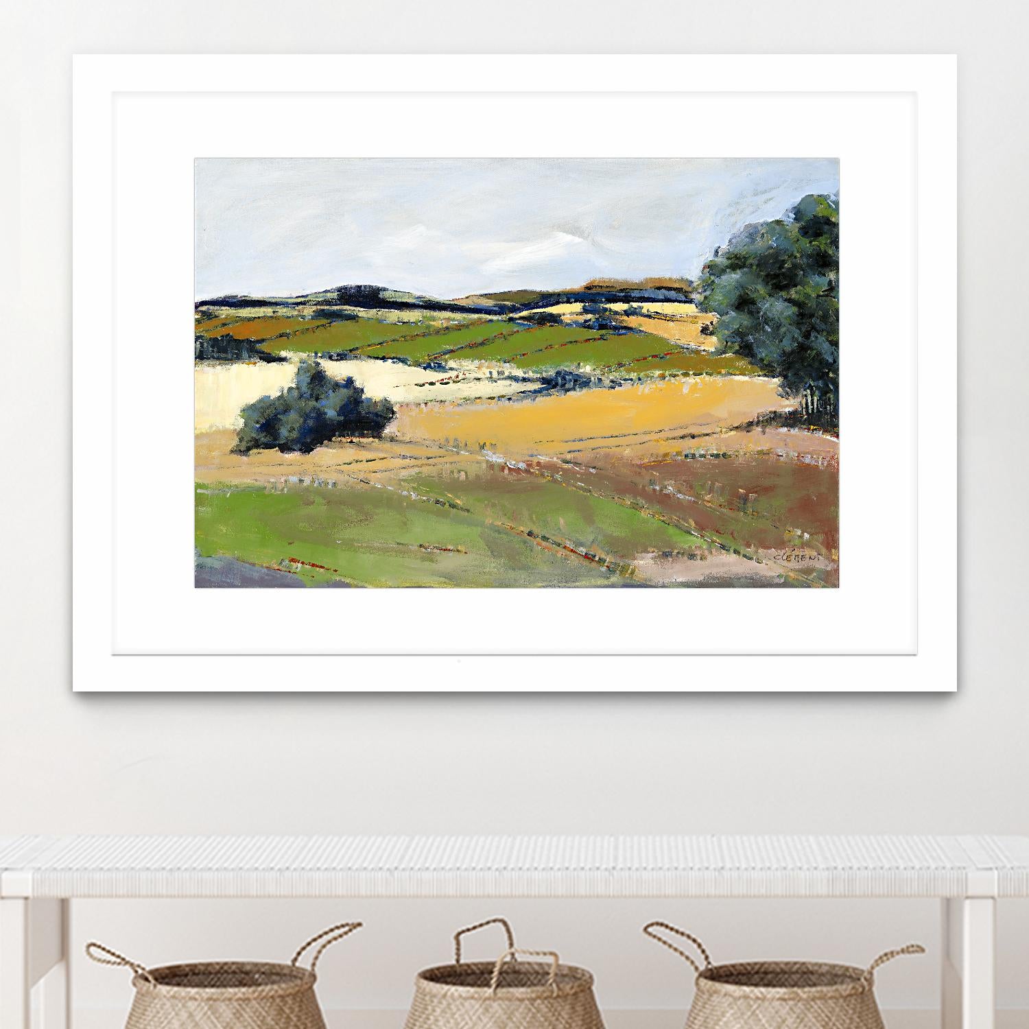 Colorful Landscape IV by Jacques Clement on GIANT ART - green landscape arbuste